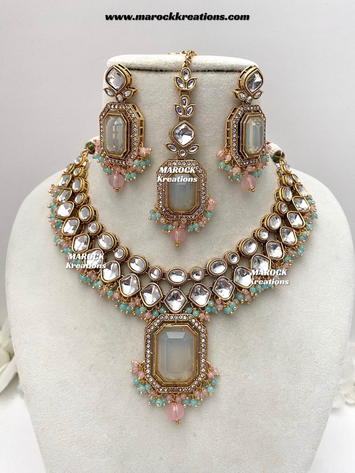 Shabnam Premium Quality Kundan Statement Necklace set