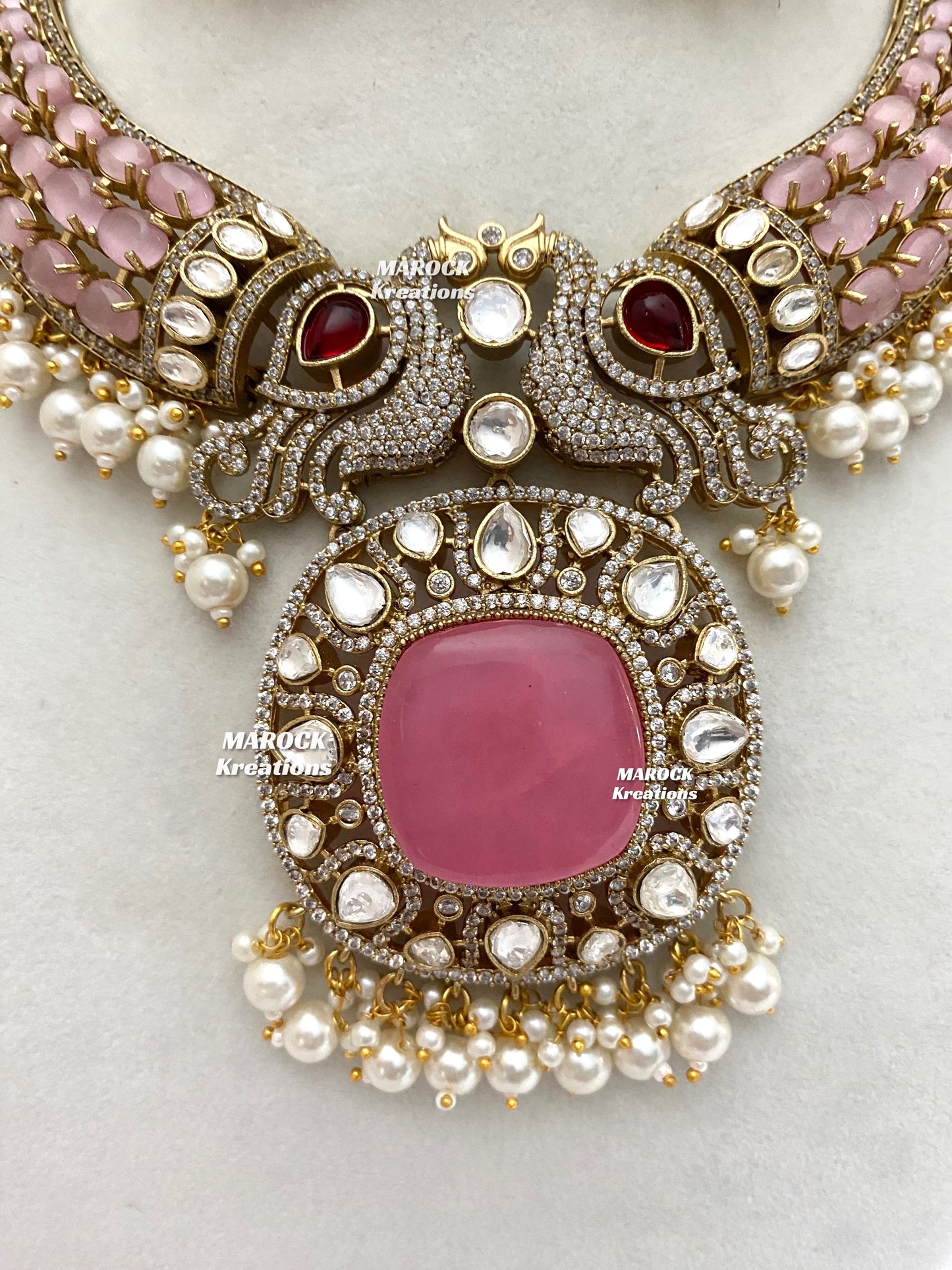 Ravina Tandon Bollywood style Sabyasachi inspired Premium Quality Moissanite Kundan Necklace set