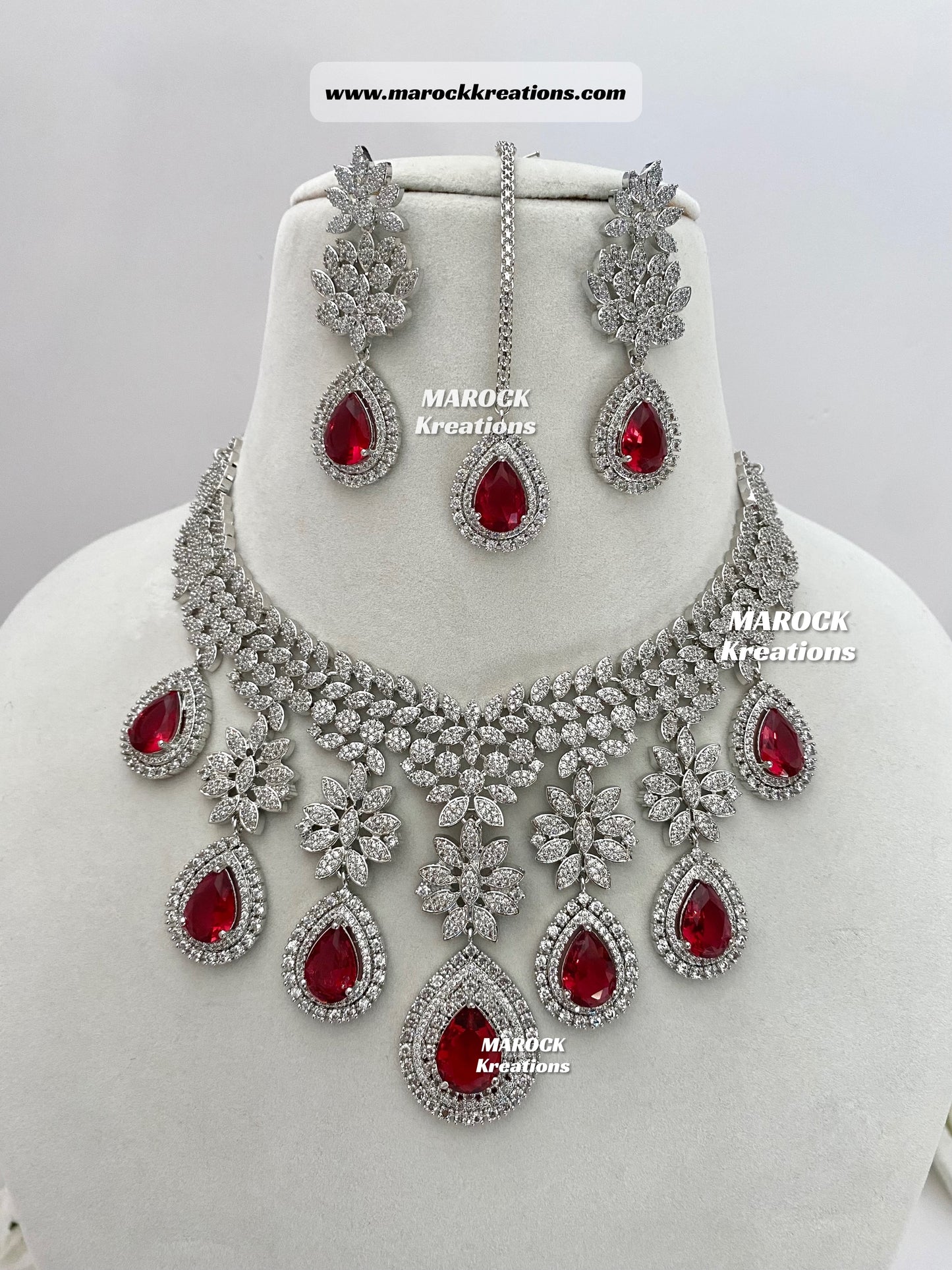 American Diamond Statement Necklace set