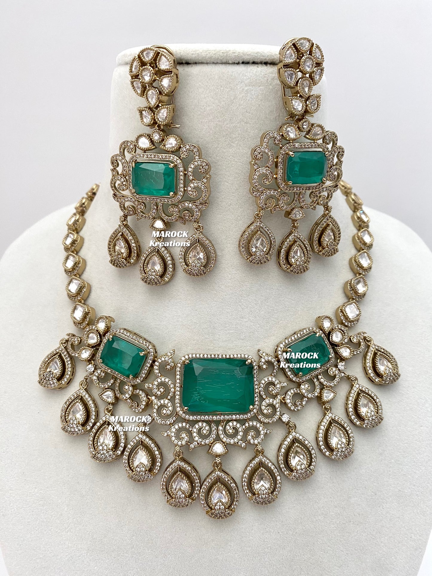 Labiba Sabyasachi inspired Premium Quality Moissanite Kundan with doublet stone Statement Necklace set