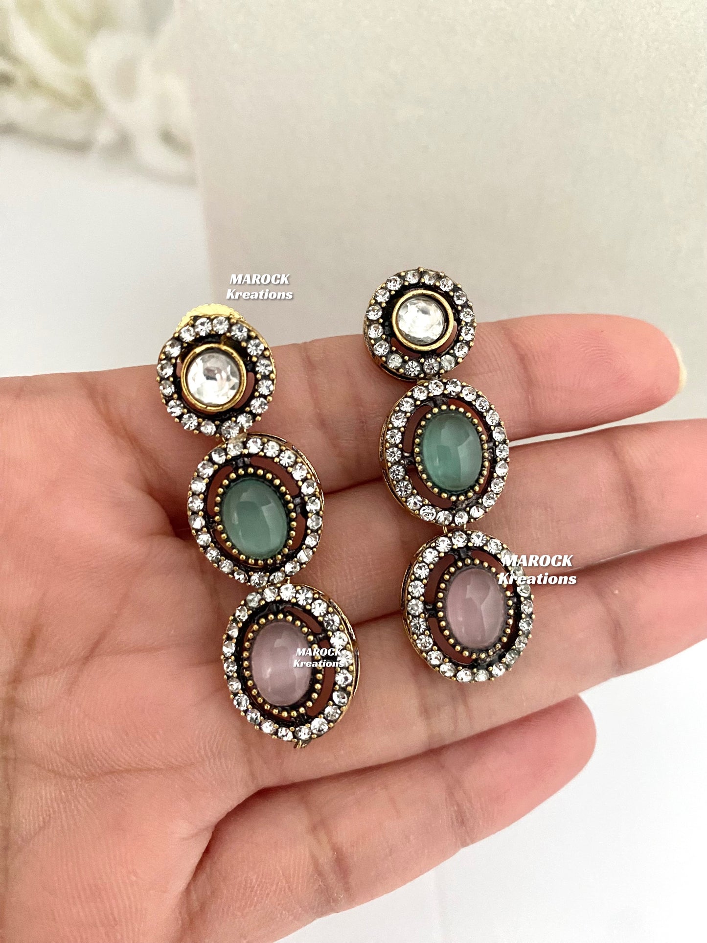 Sheenam Victorian Kundan Double layer Necklace set