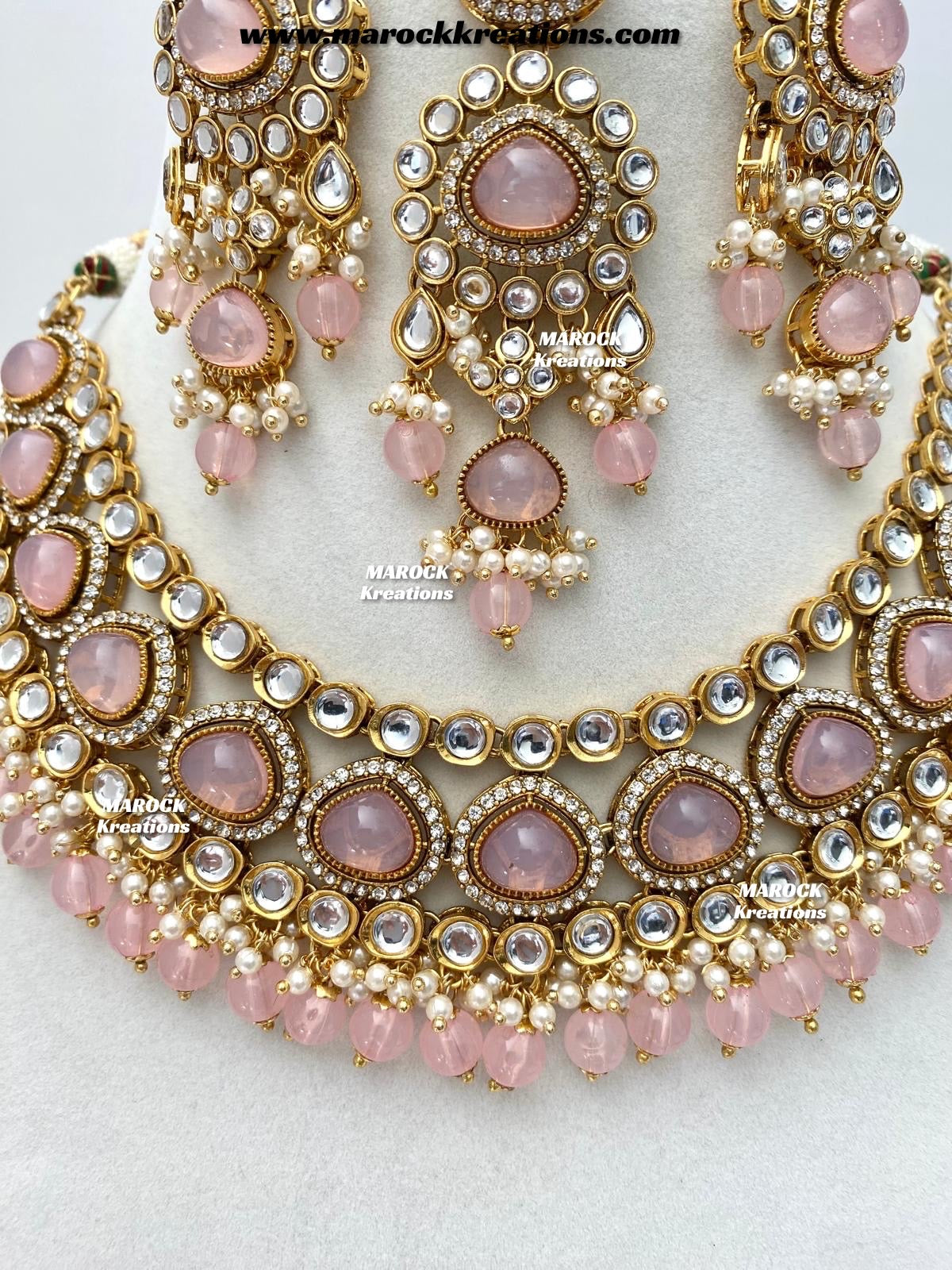 Harsha Premium Quality Kundan and Monalisa stone Statement Necklace set