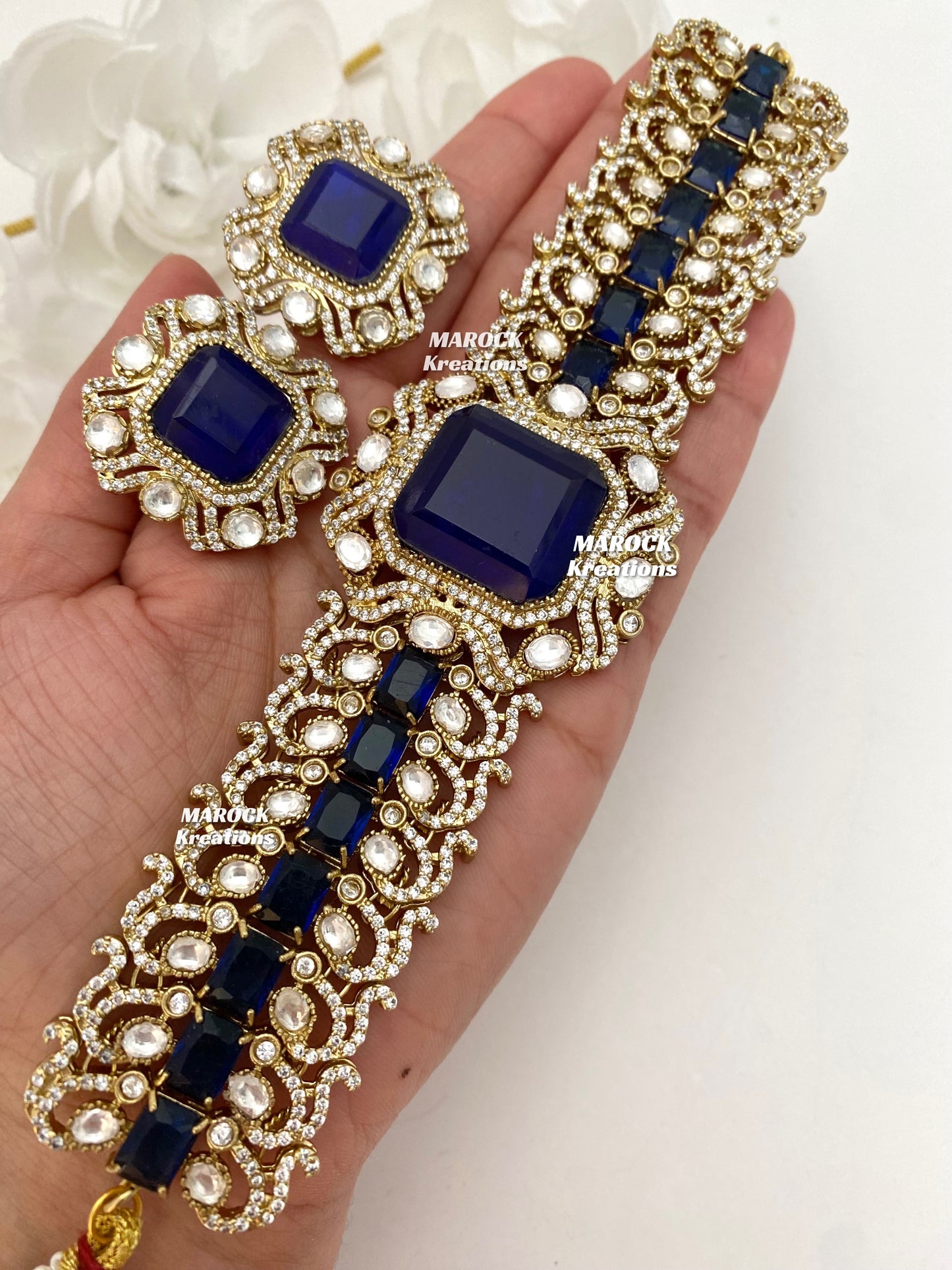 Paloma Sabyasachi inspired Premium Quality Moissanite Kundan and American Diamond choker set