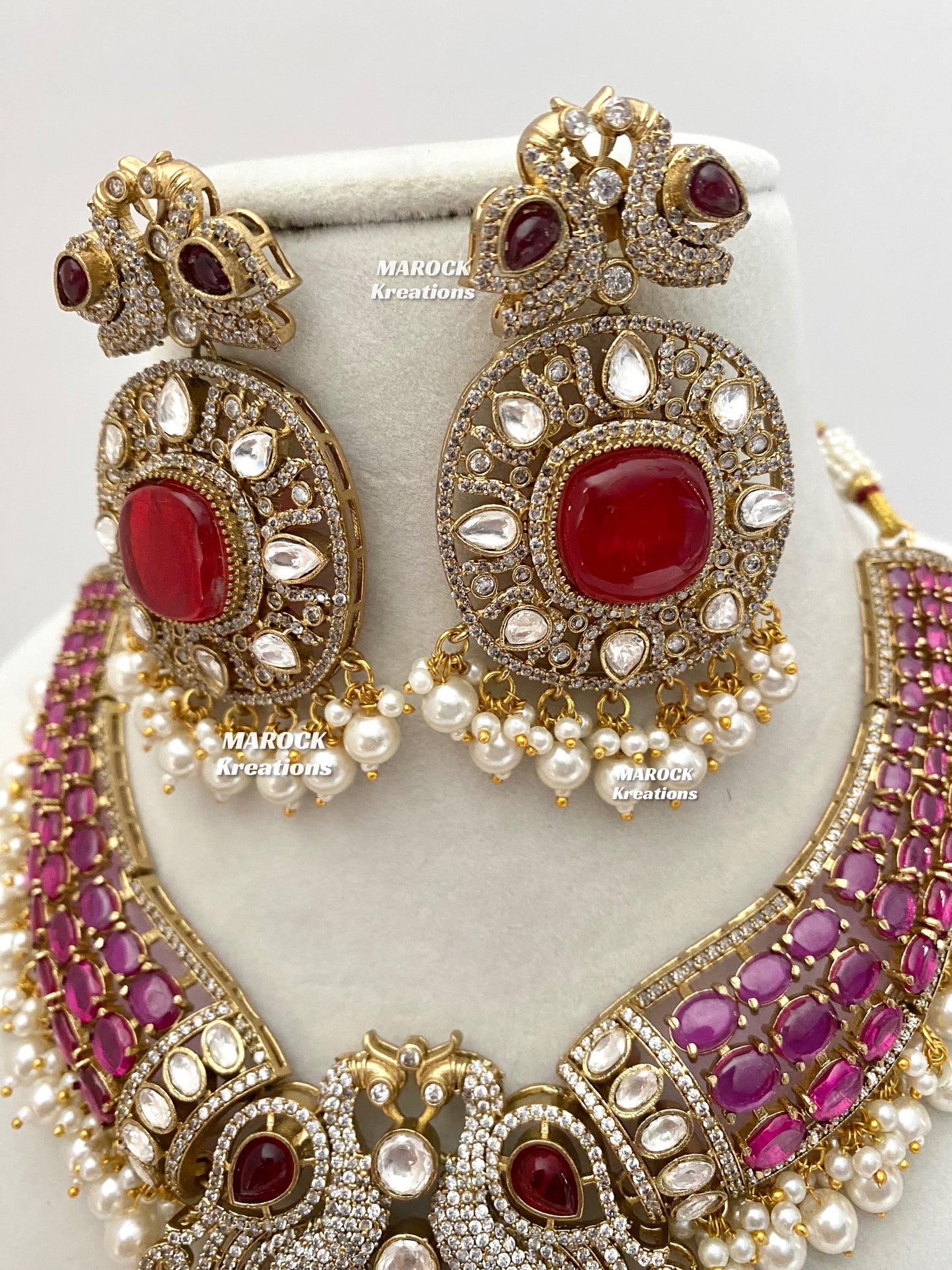 Ravina Tandon Bollywood style Sabyasachi inspired Premium Quality Moissanite Kundan Necklace set