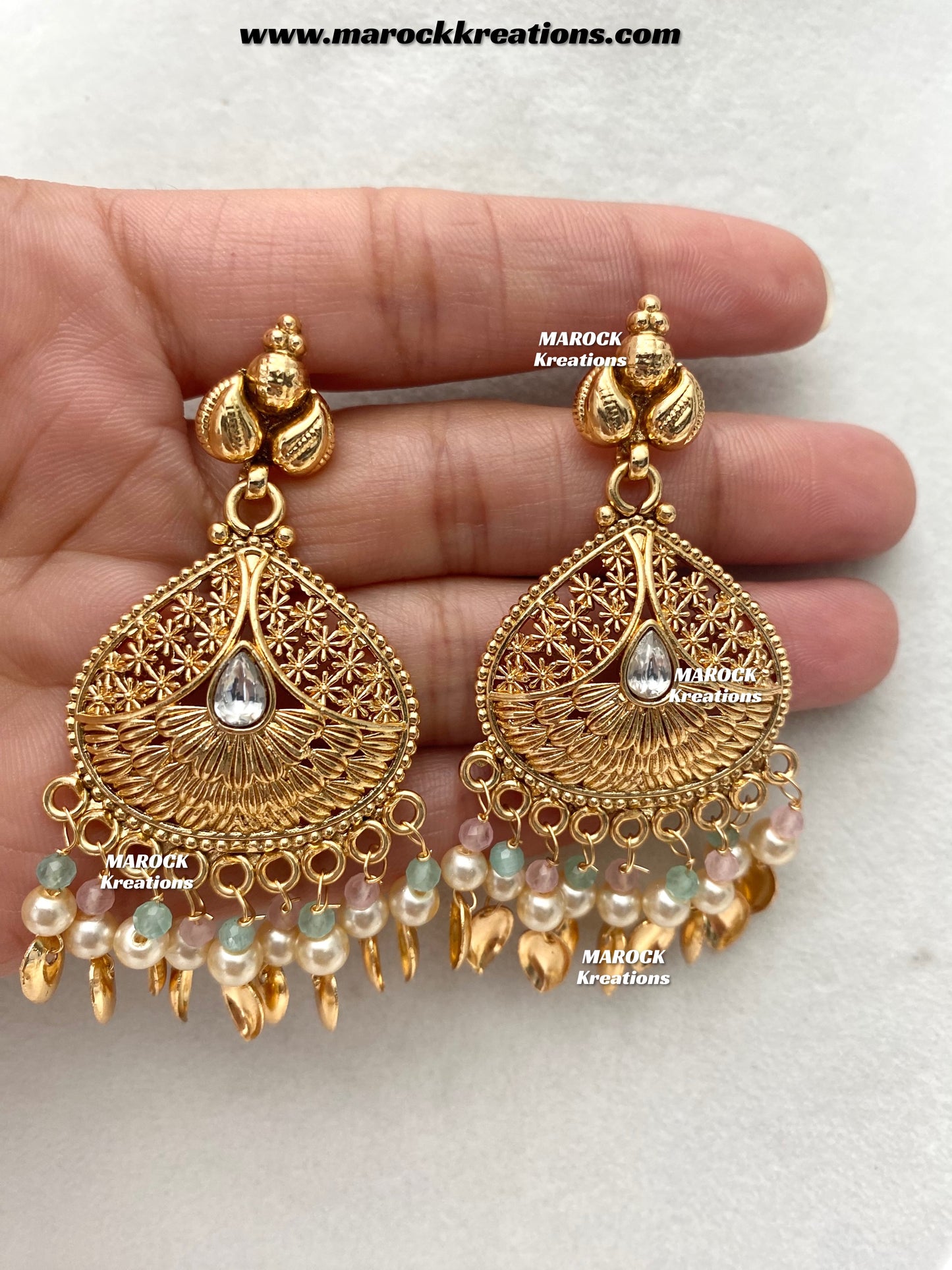Feraz Premium Quality Gold Plated peepal patti necklace set