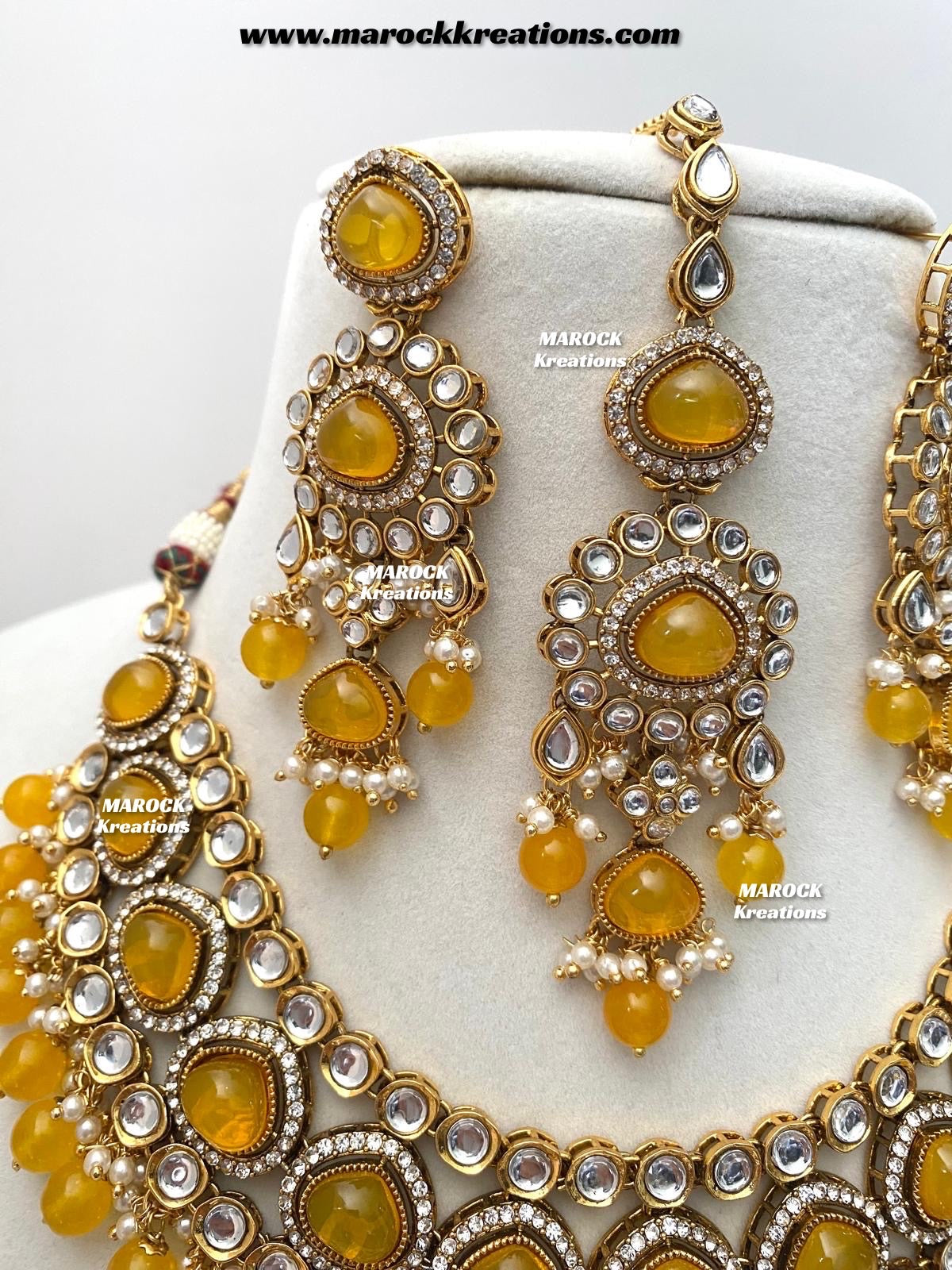 Harsha Premium Quality Kundan and Monalisa stone Statement Necklace set
