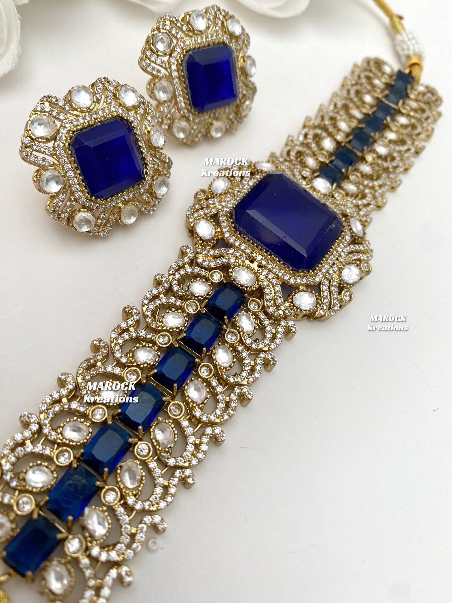Paloma Sabyasachi inspired Premium Quality Moissanite Kundan and American Diamond choker set