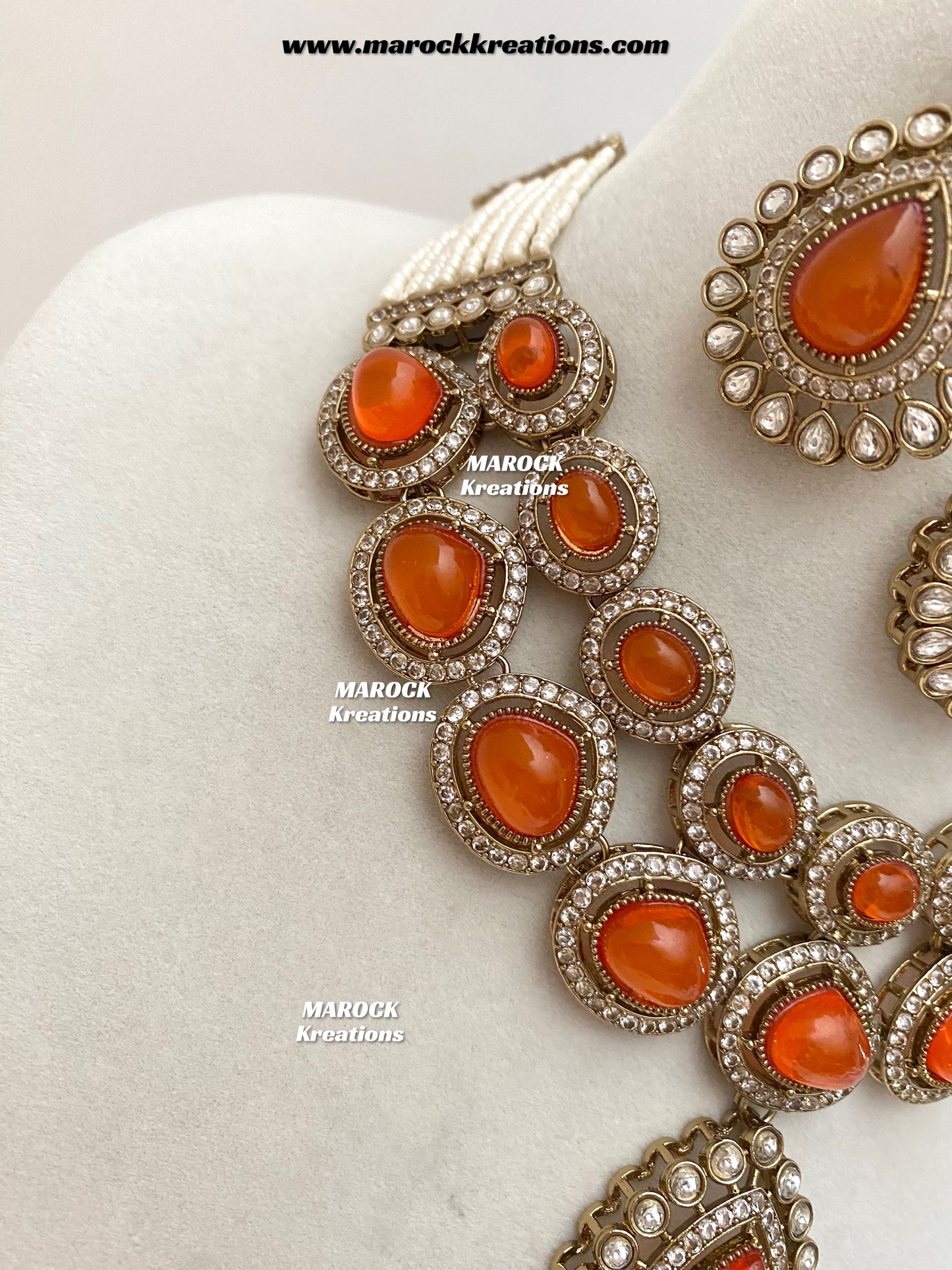 Zafina Premium Quality Moissanite Kundan Statement Choker/Necklace set