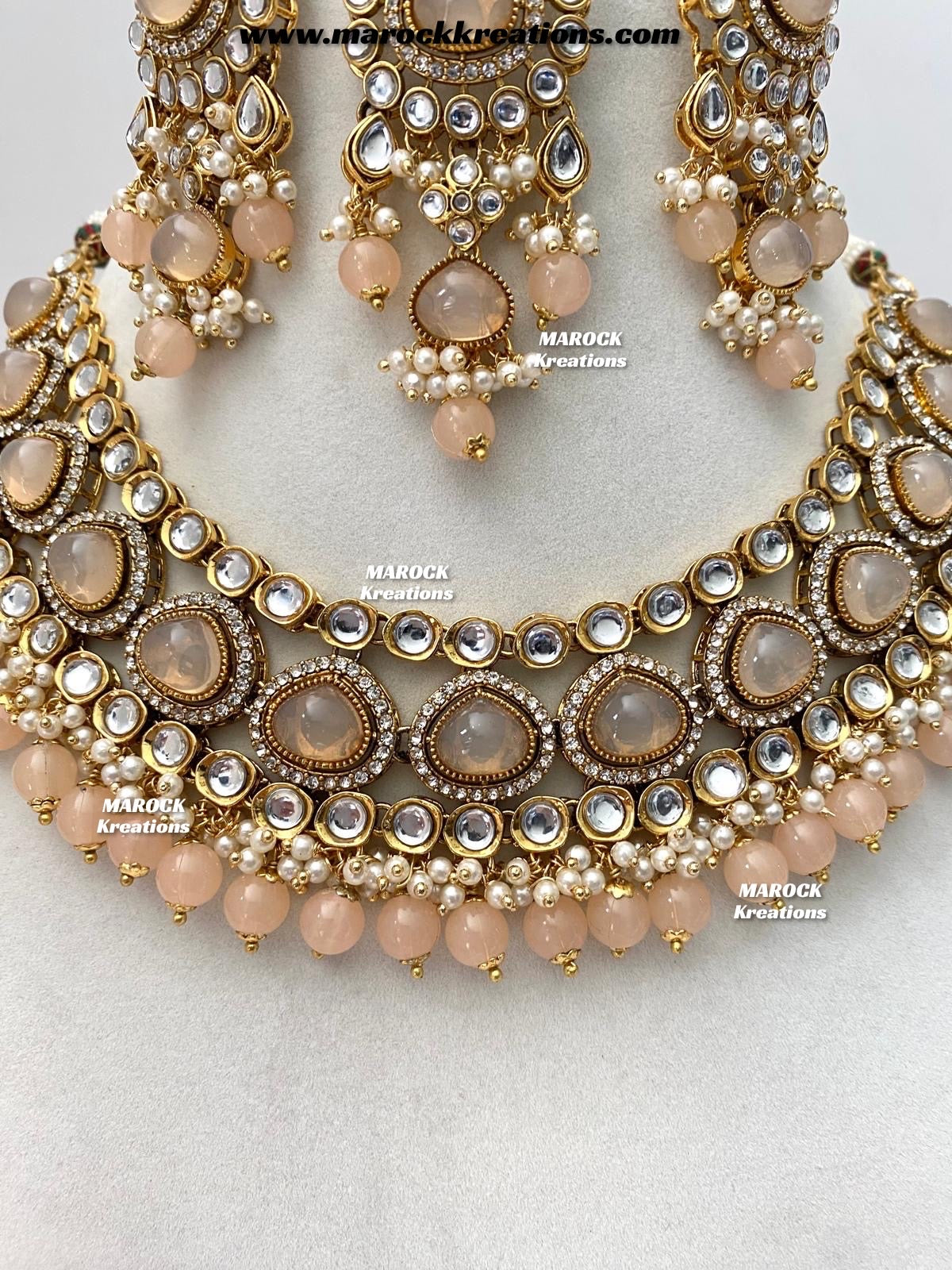 Harsha Premium Quality Kundan and Monalisa stone Statement Necklace set