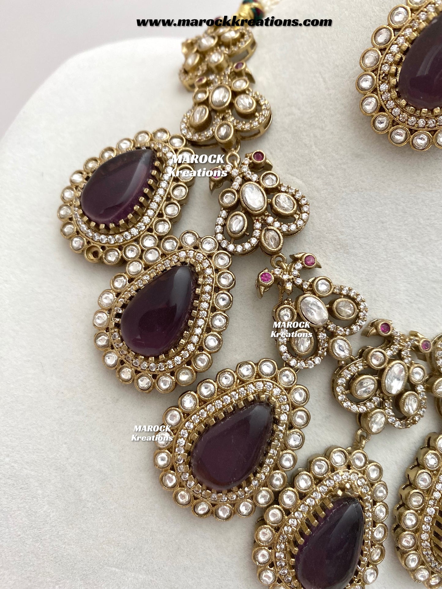 Roselina Sabyasachi inspired Premium Quality Moissanite Kundan Statement Necklace set