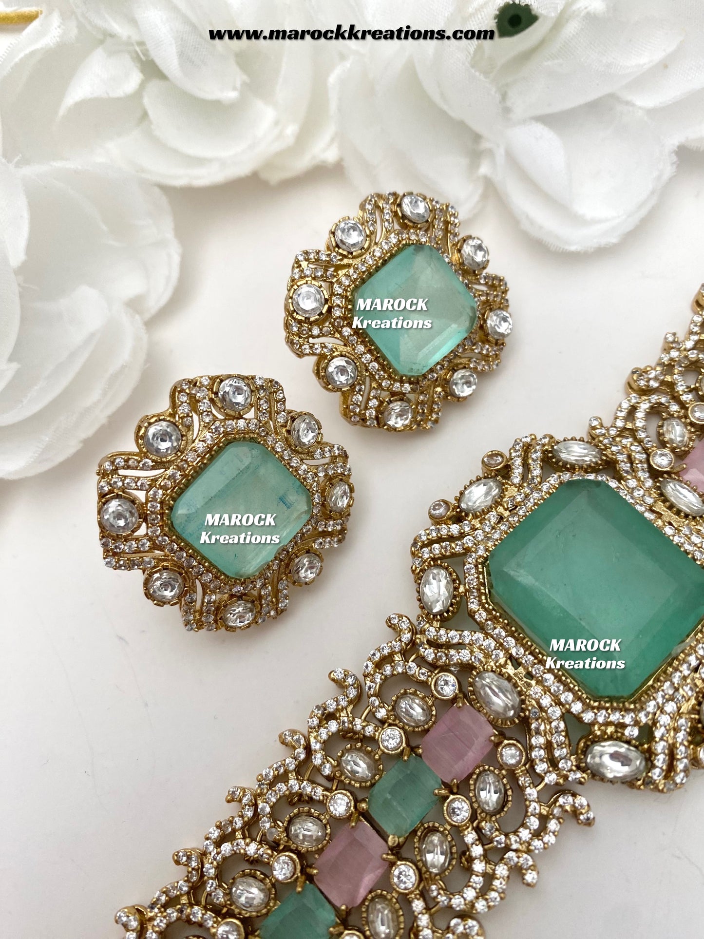 Paloma Sabyasachi inspired Premium Quality Moissanite Kundan and American Diamond choker set