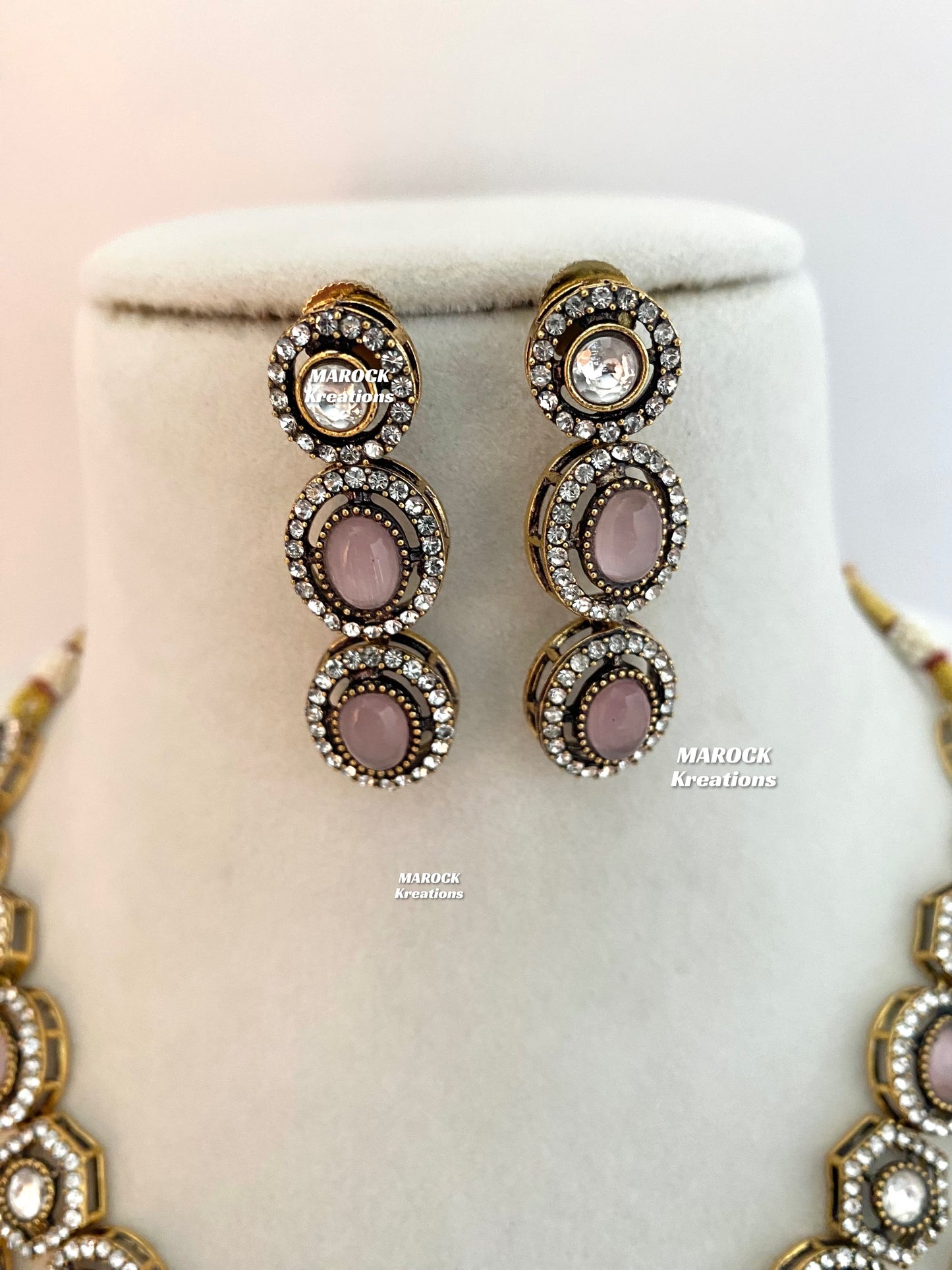 Sheenam Victorian Kundan Double layer Necklace set