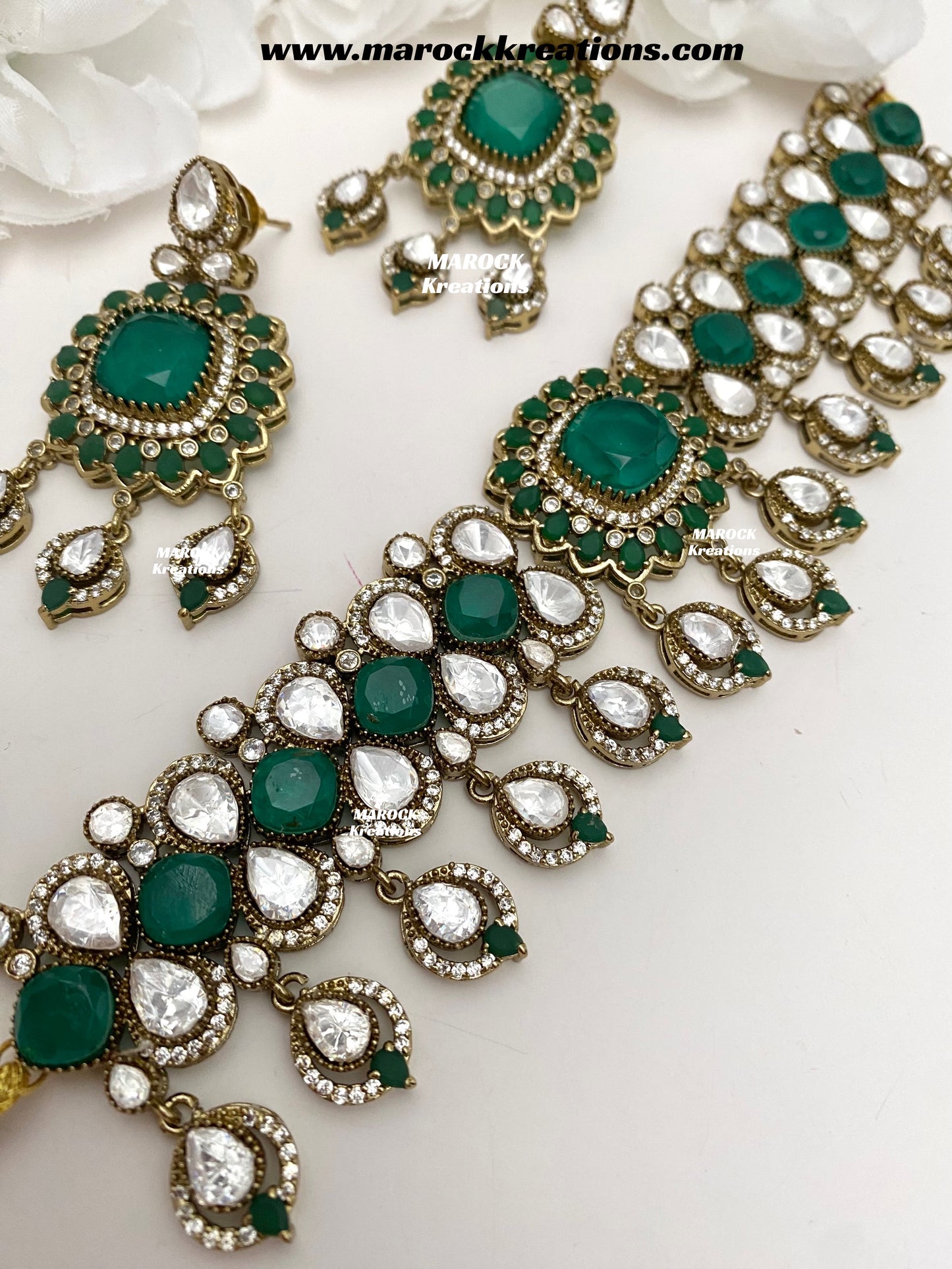 Vinny Premium Quality Moissanite Kundan Statement choker set