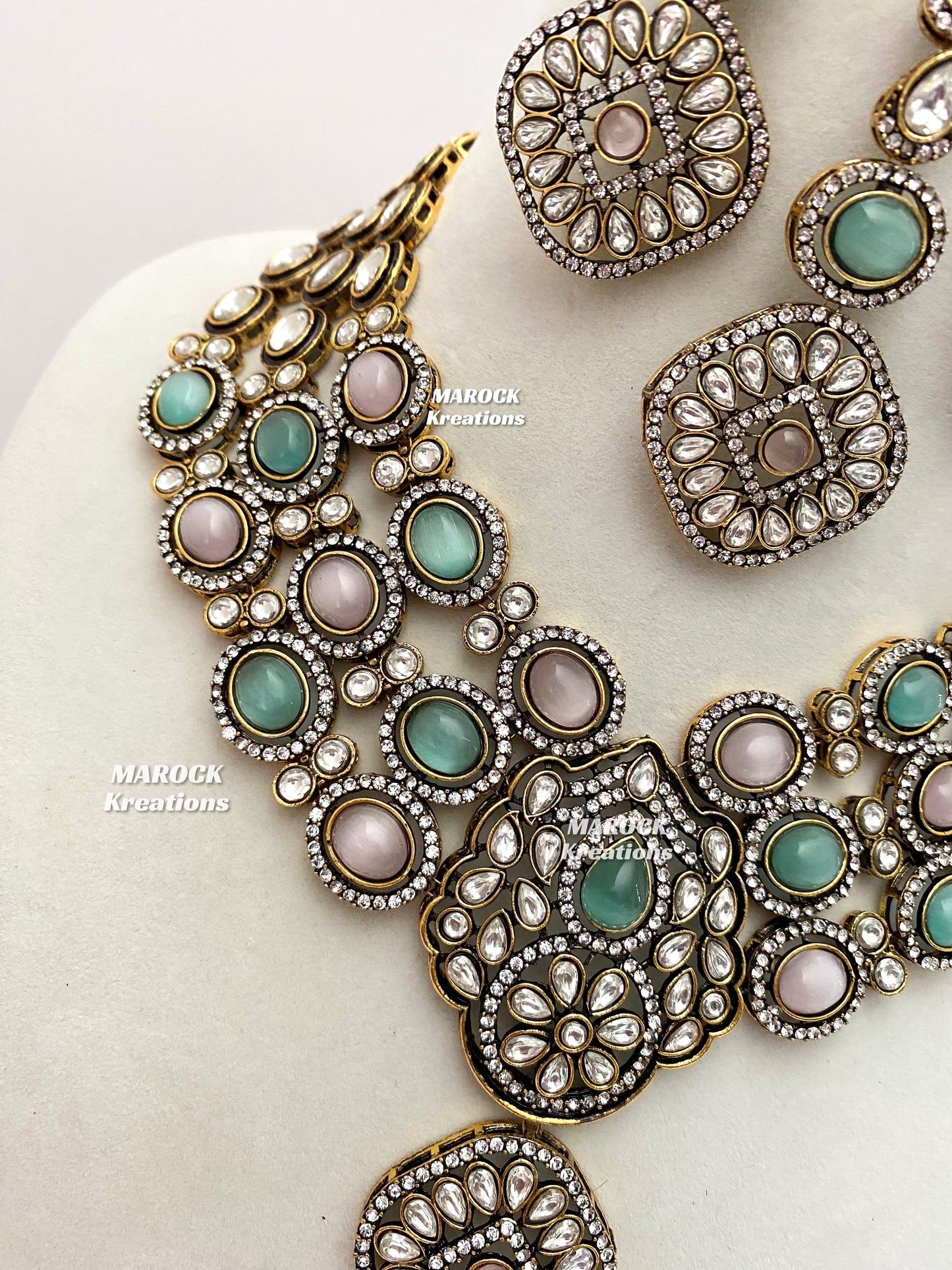 Jessie Tyani inspired Victorian Kundan Statement Necklace set