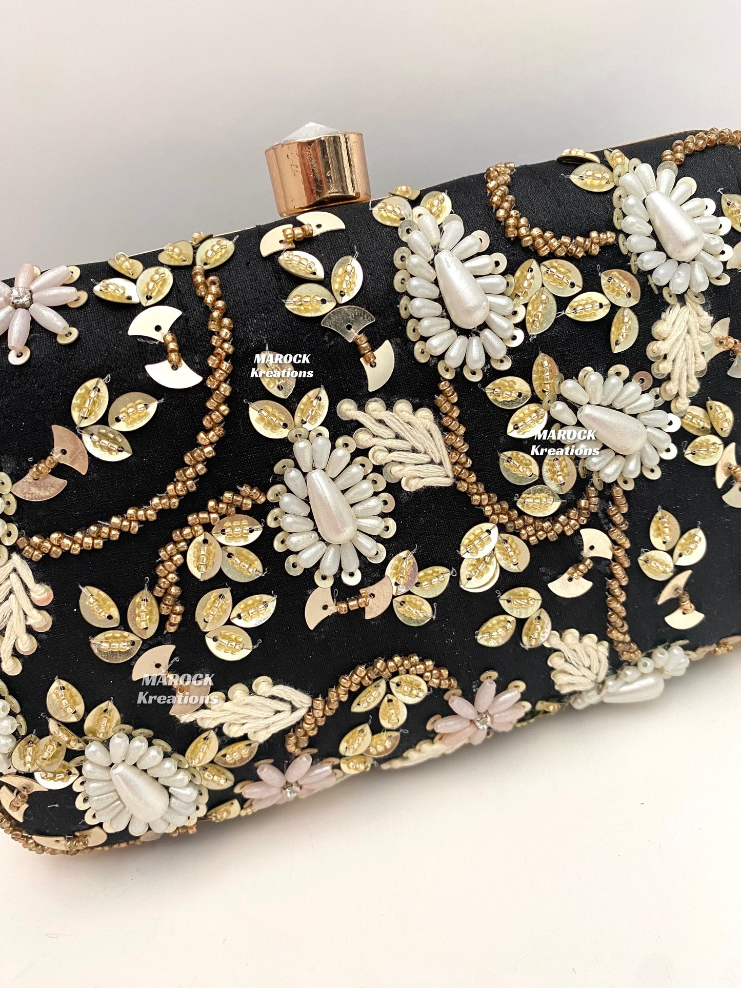 BlackHandcrafted embroidered Clutch/Evening Bag/Purse/clutch comes with a shoulder string