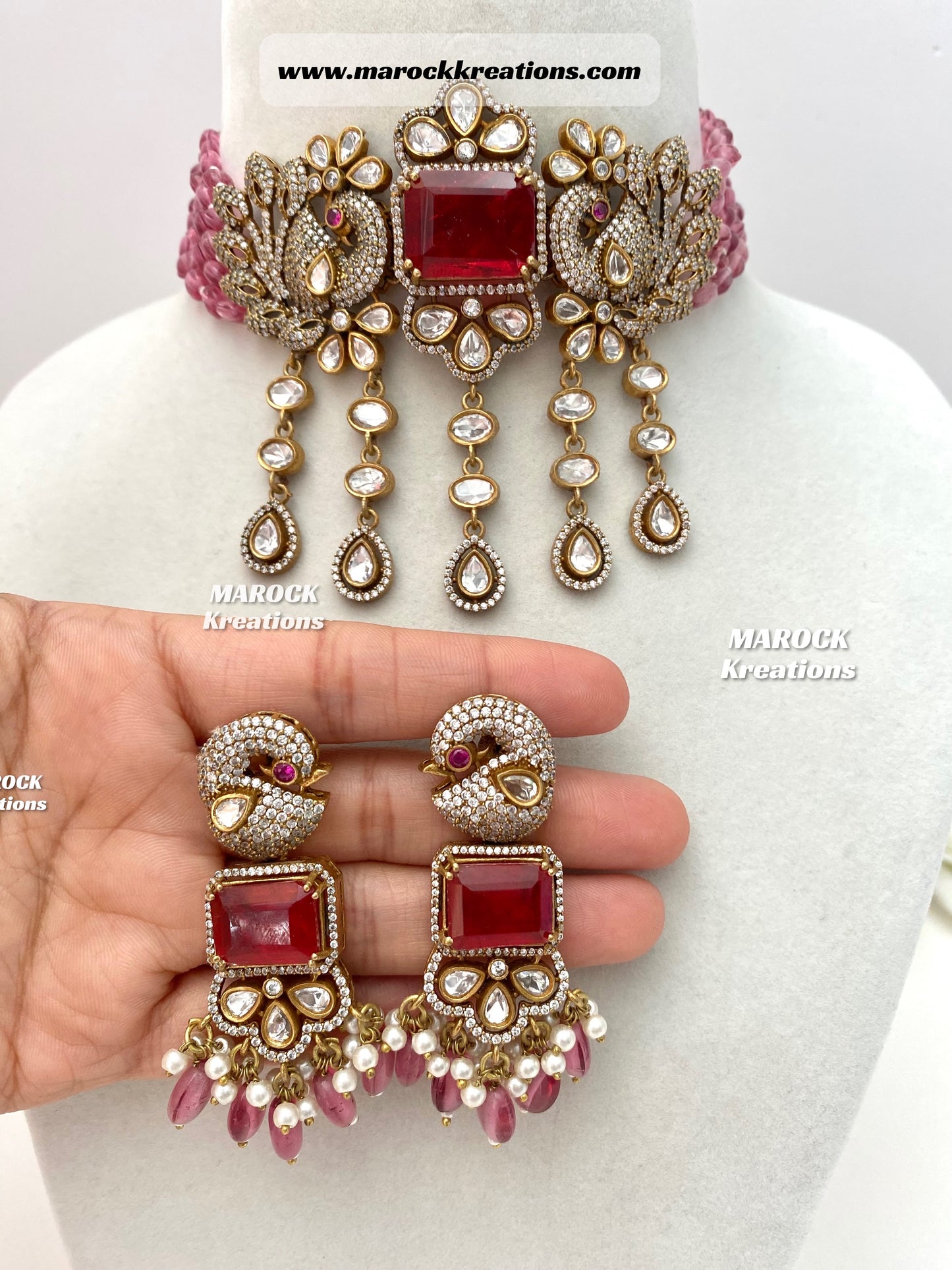 Premium Quality Tyani inspired Kundan gold plated statement choker set