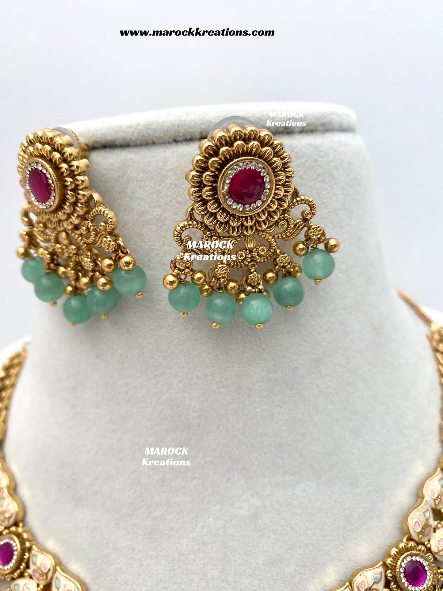 Mayuri Premium Quality Gold Plated Meenakari Rajwadi Necklace set