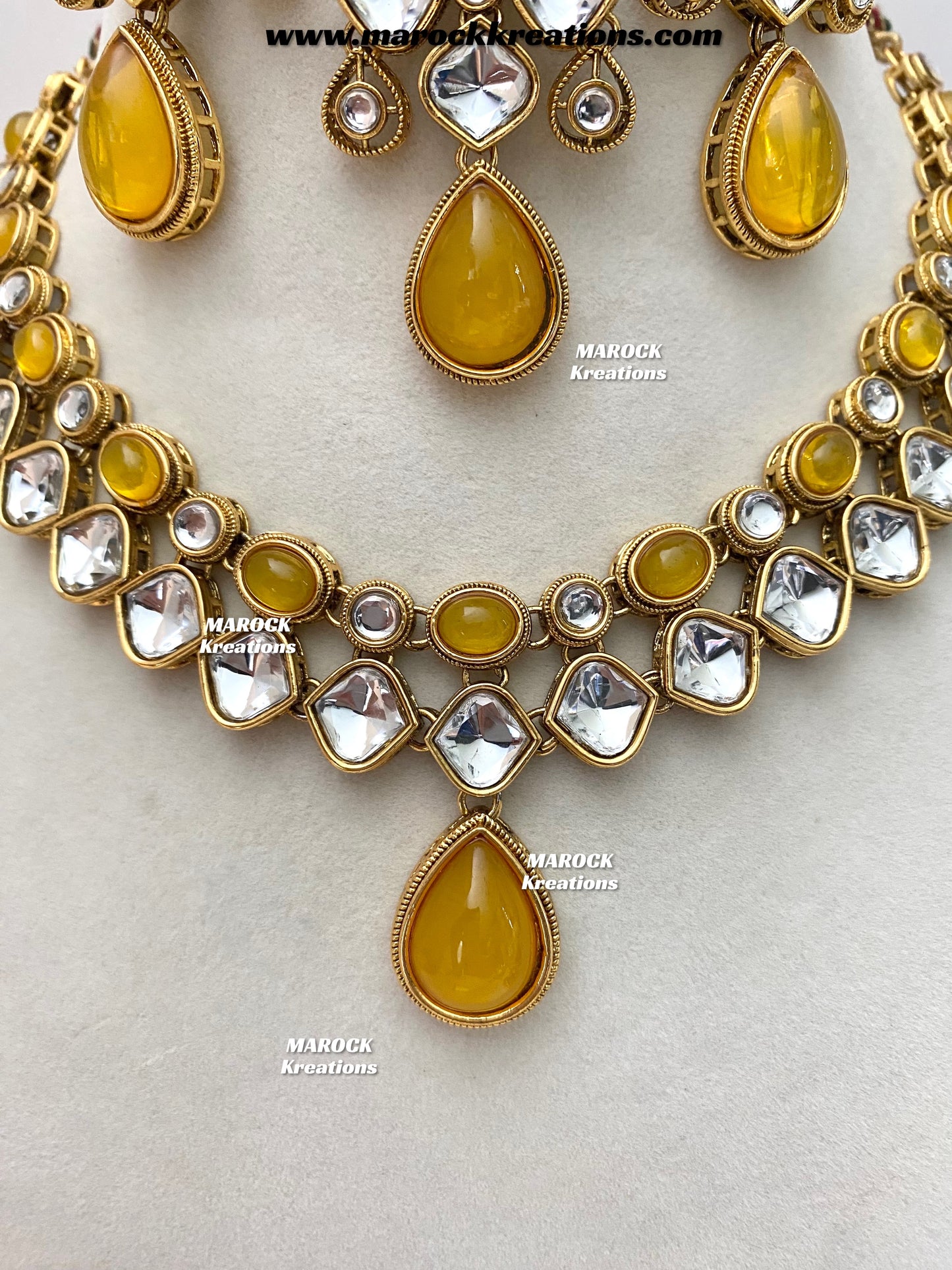 Romana Premium Quality Kundan Statement Necklace set