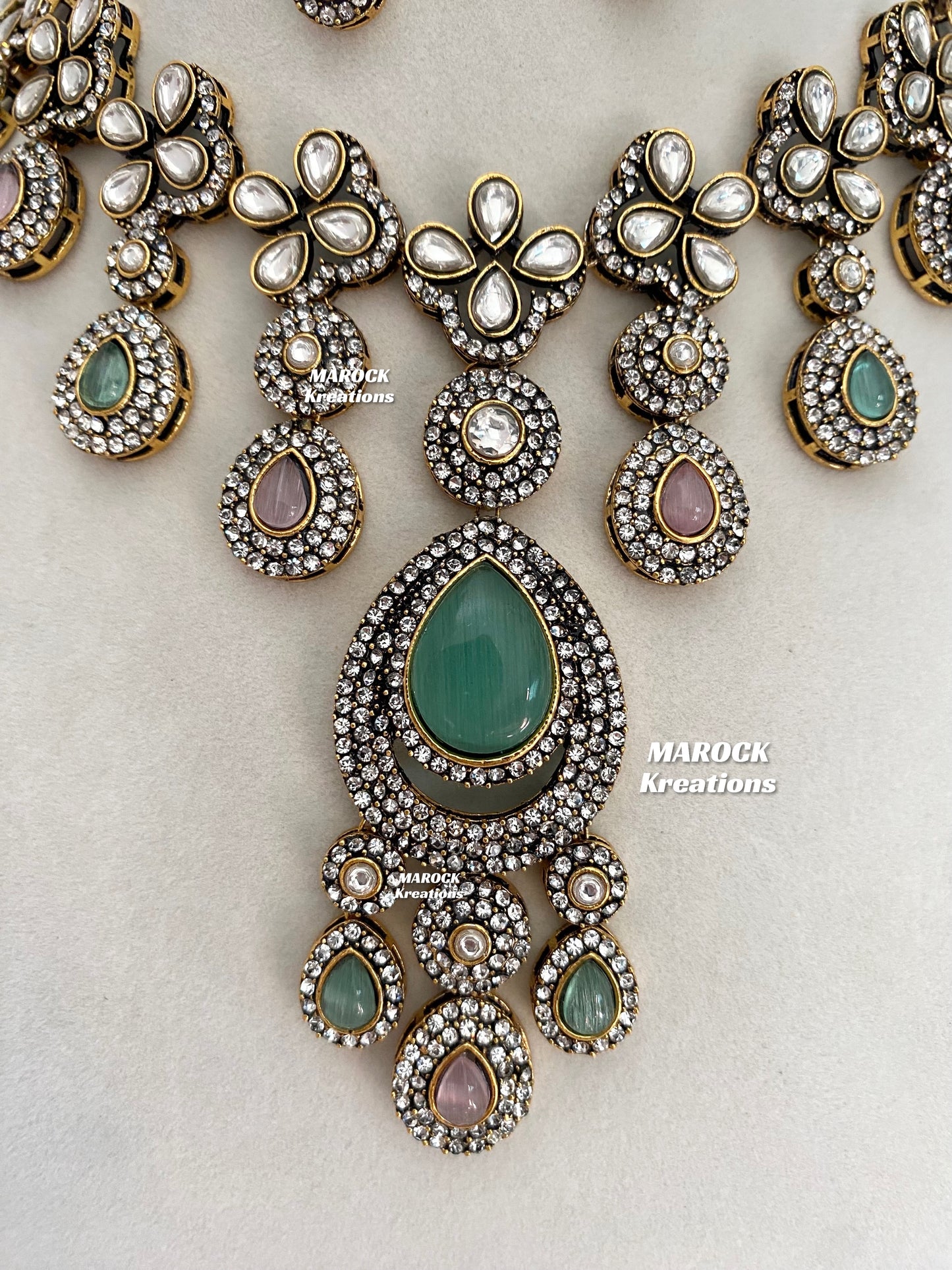 Sanjna Victorian Kundan Statement Necklace set