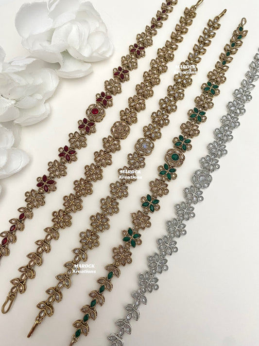 Antique Gold and Silver Polki sheesh phool/head band/head piece