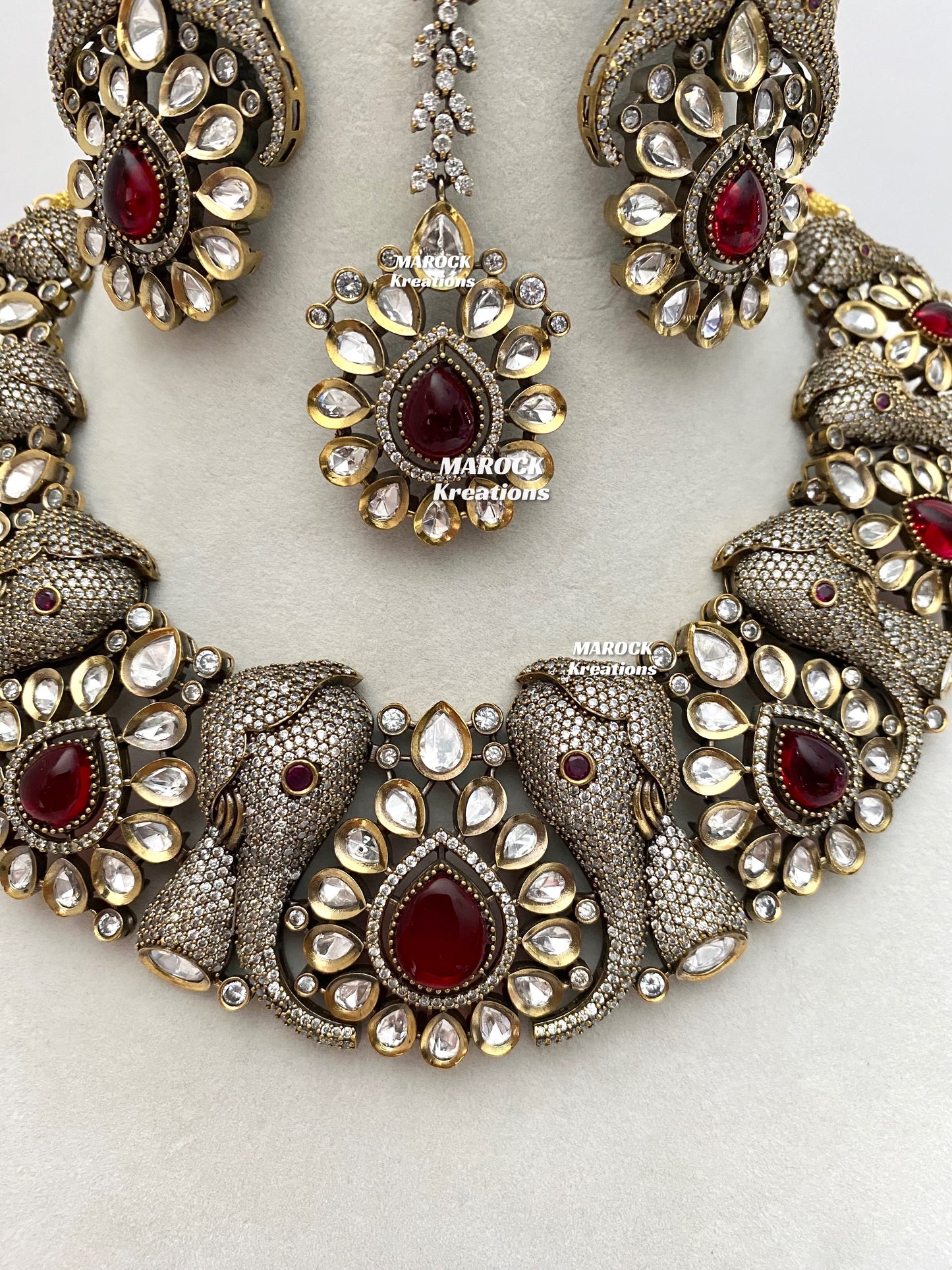 Aarohi Sabyasachi inspired Premium Quality Moissanite Kundan Statement Necklace set