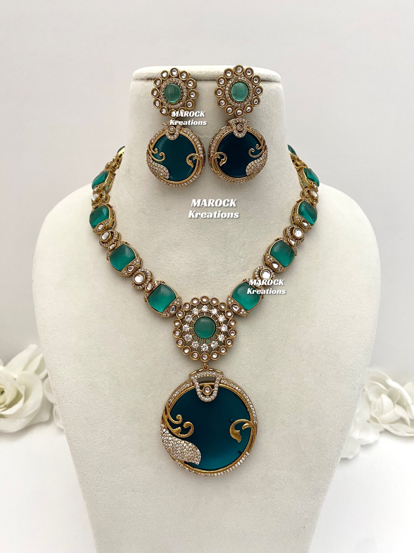 Haniya Sabyasachi inspired Premium Quality Moissanite Kundan Statement Necklace set