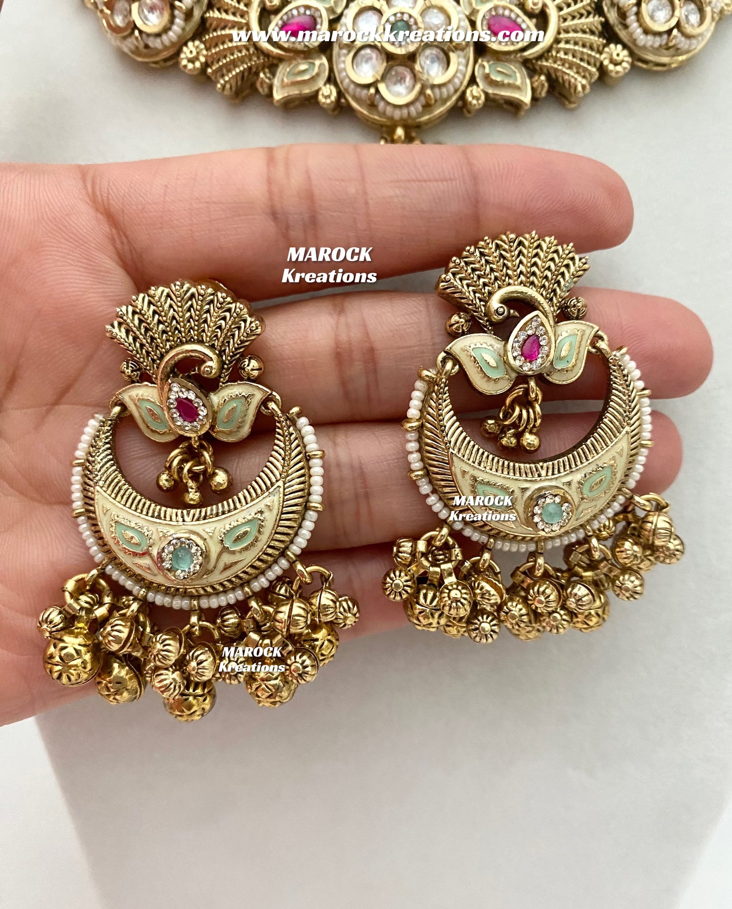 Nafeesa Premium Quality Gold Plated Rajwadi Necklace set