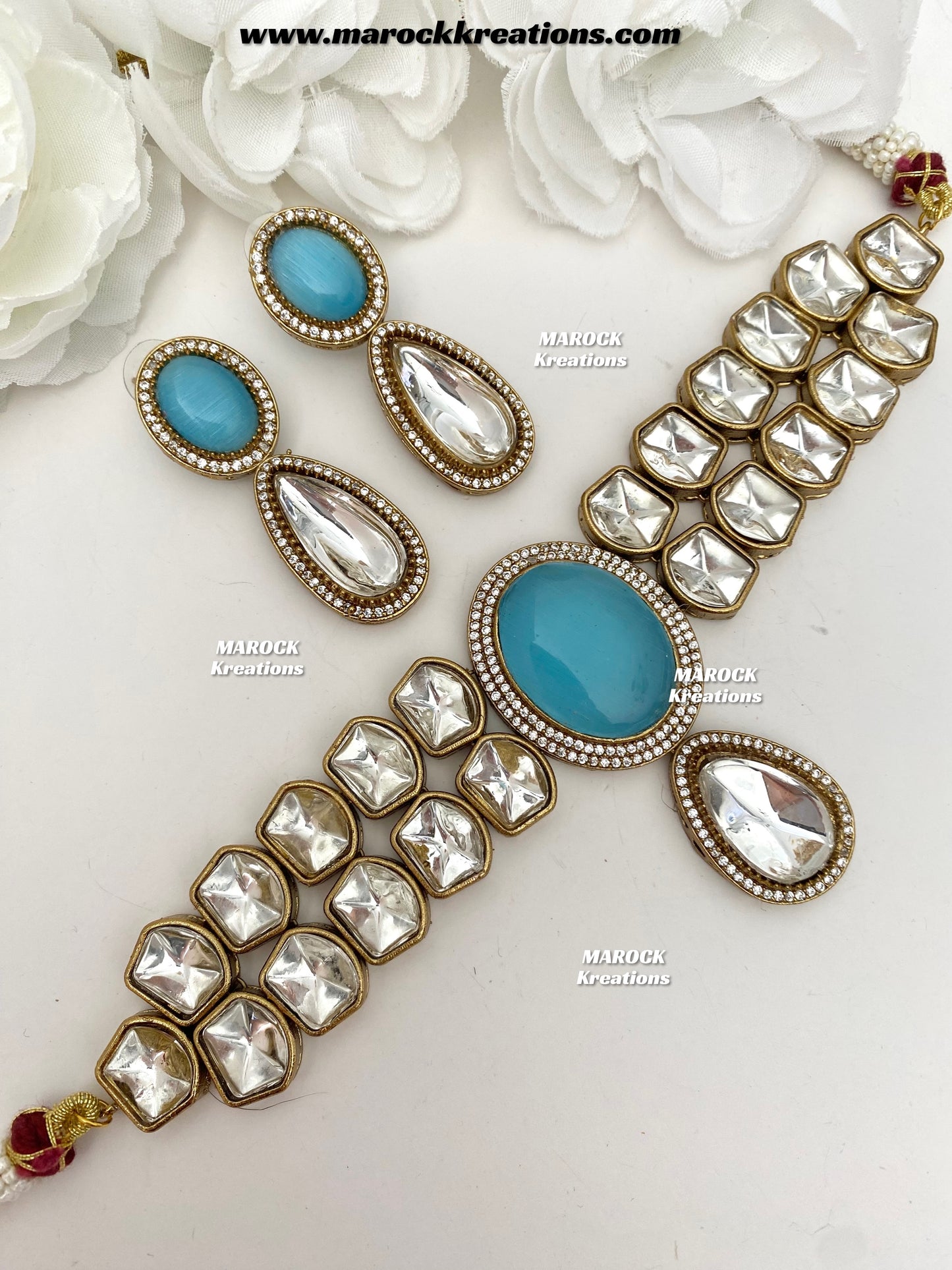 Luxna Premium Quality Kundan Statement Choker set