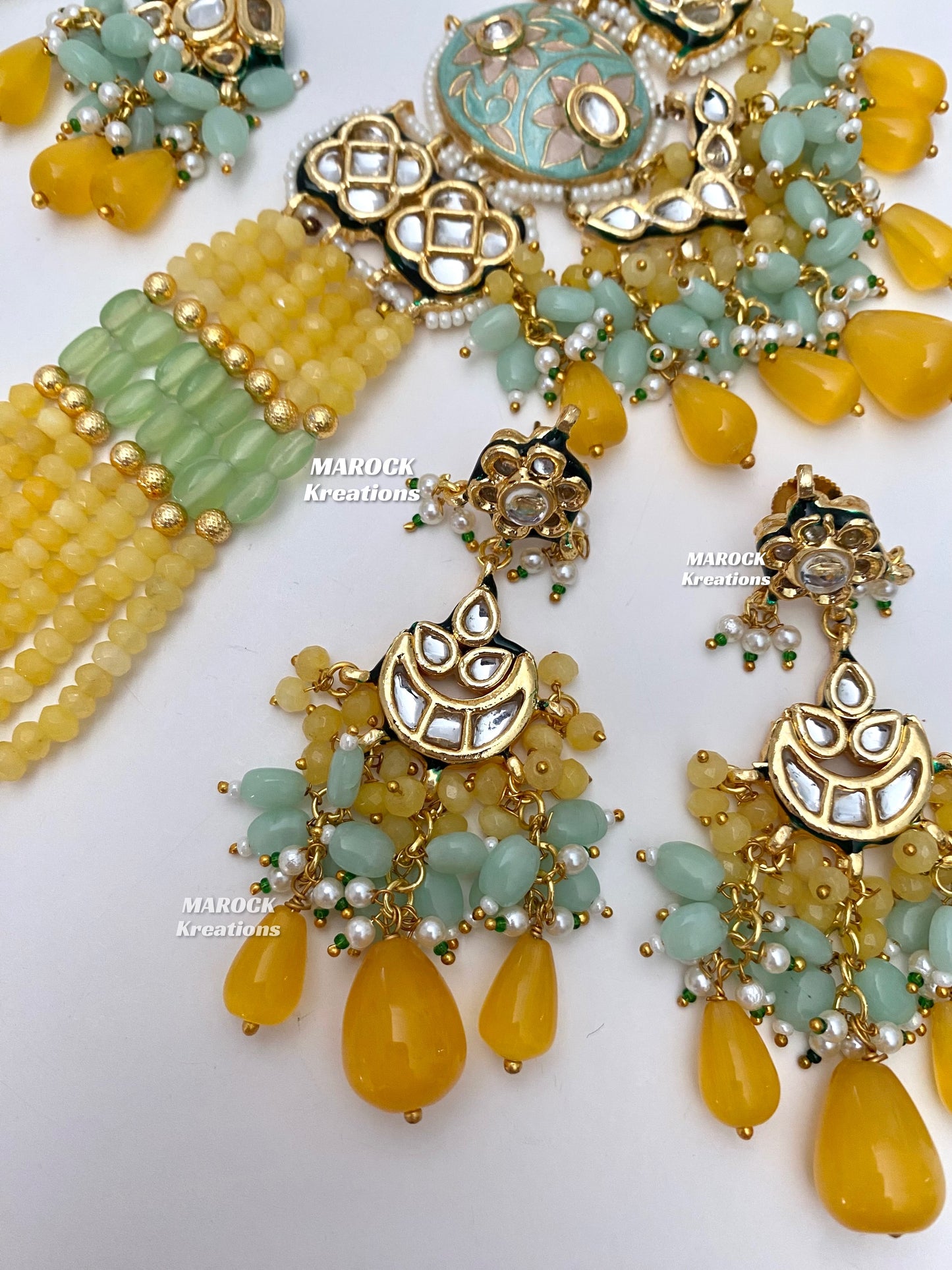 Brinda Premium Quality Kundan Meenakari Statement Choker set