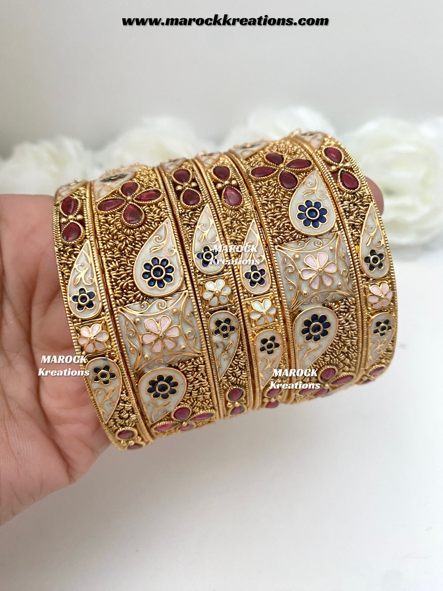 Ashmita Premium Quality Gold plated Meenakari statement Bangles/Kangan