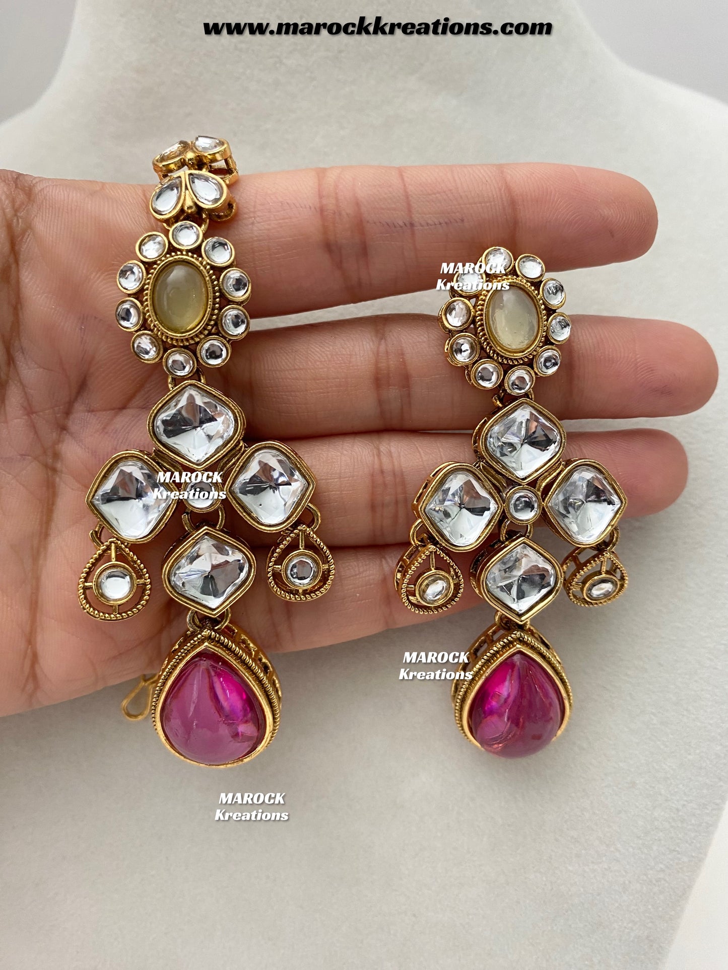 Romana Premium Quality Kundan Statement Necklace set