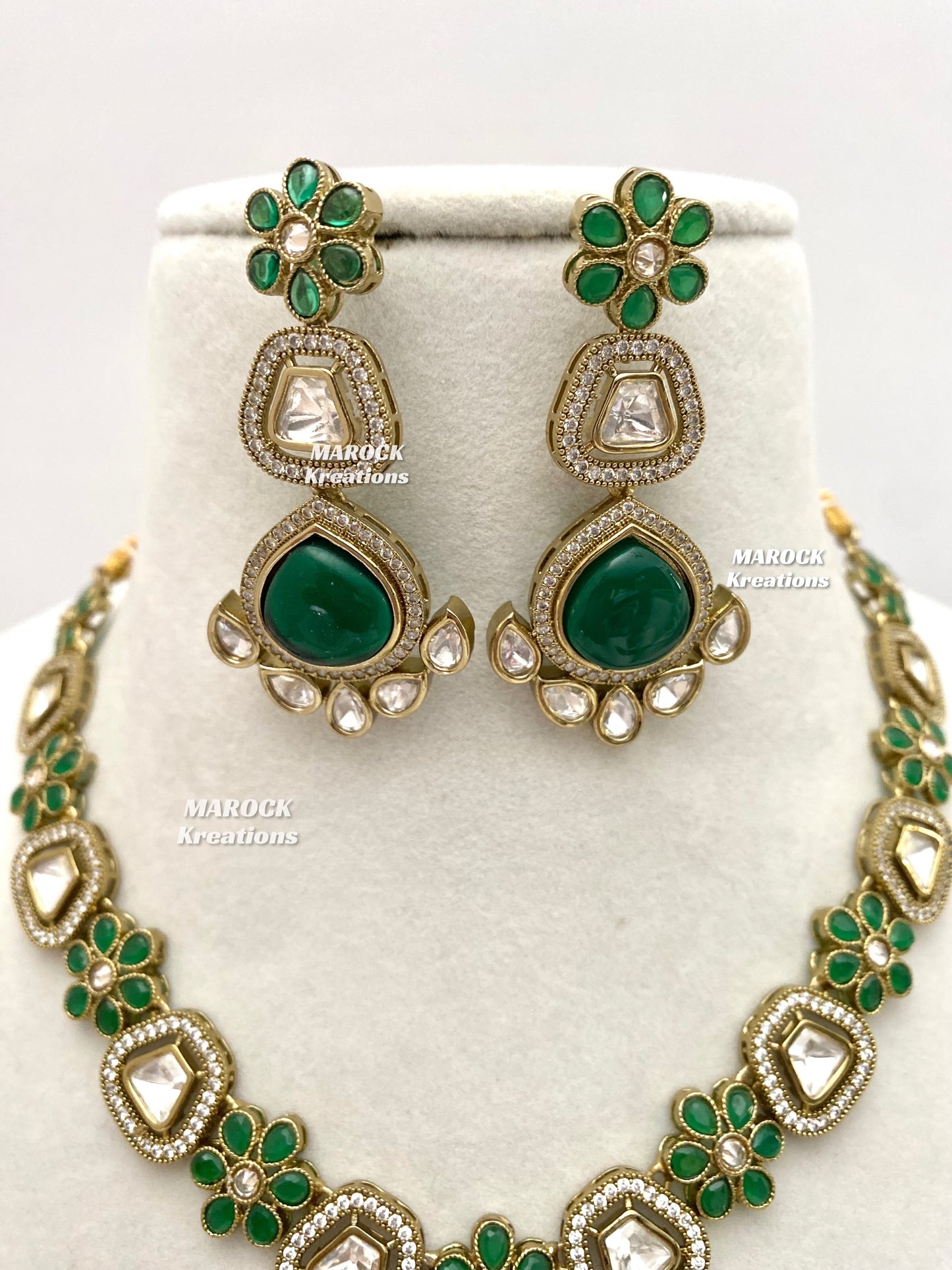 Amara Premium Quality Moissanite Kundan Necklace set