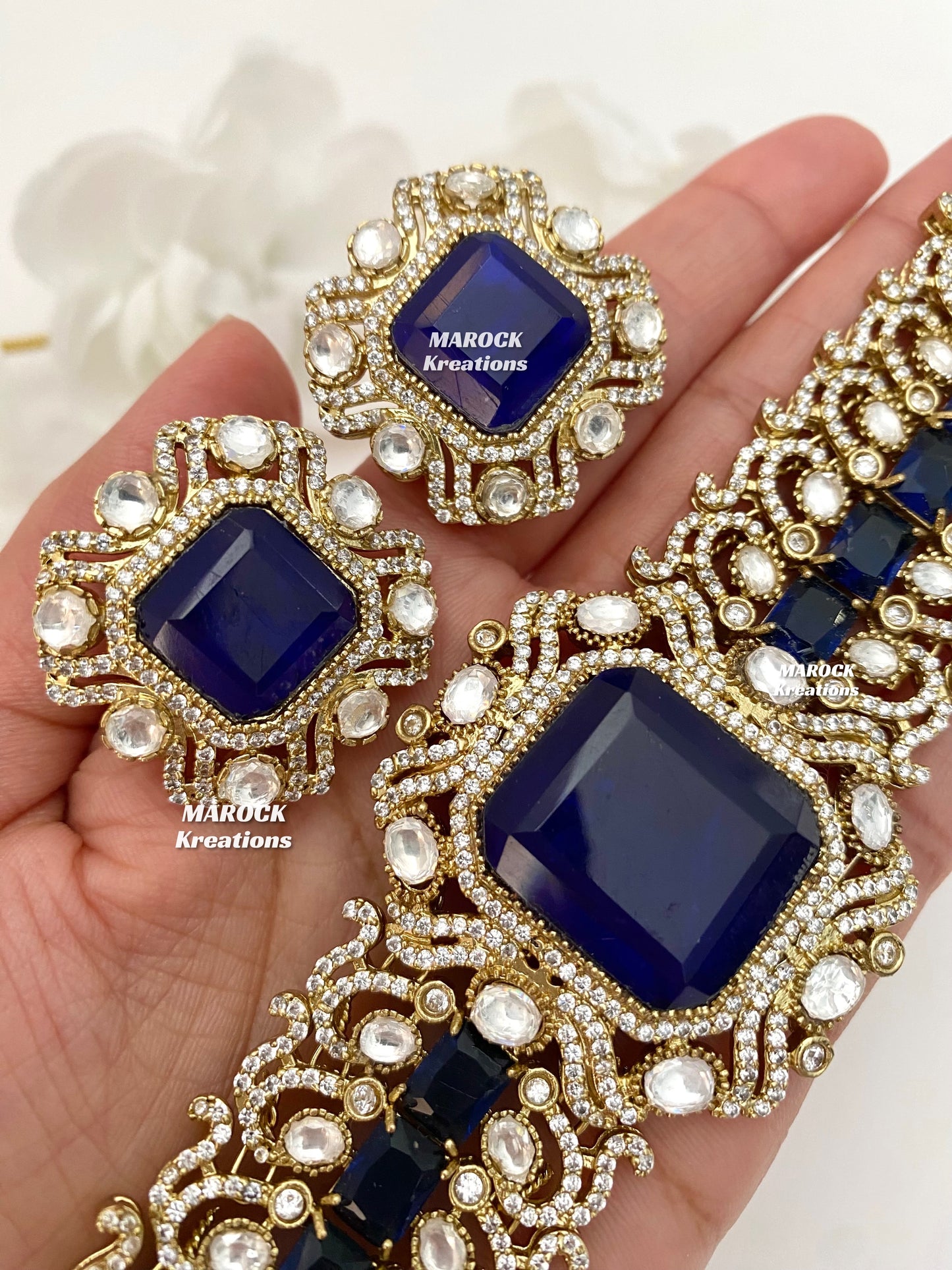 Paloma Sabyasachi inspired Premium Quality Moissanite Kundan and American Diamond choker set