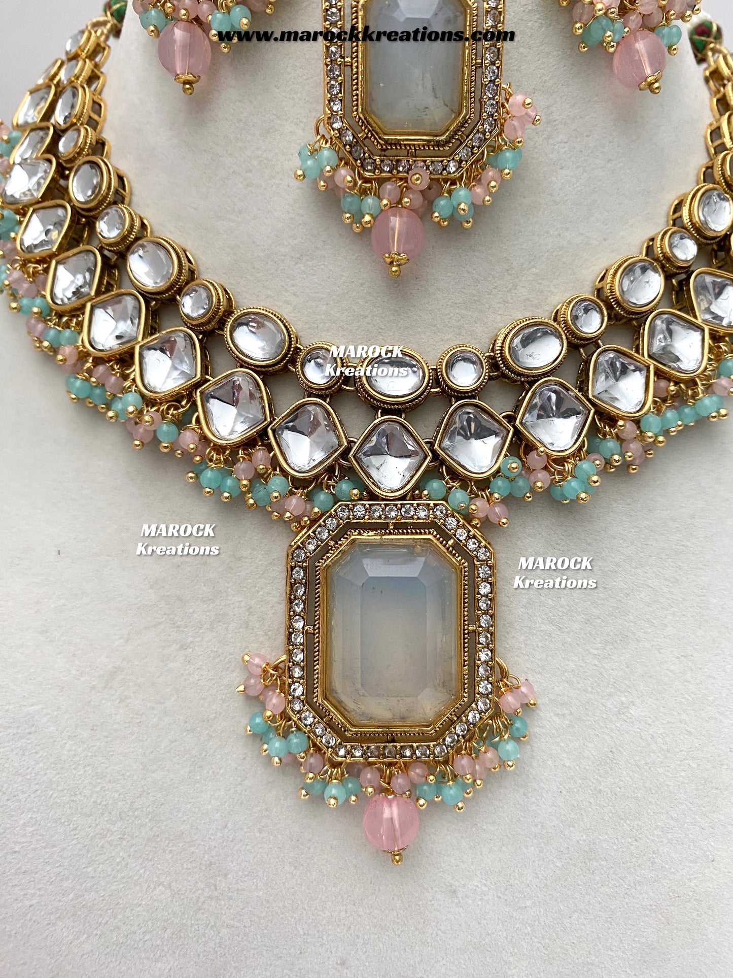 Shabnam Premium Quality Kundan Statement Necklace set