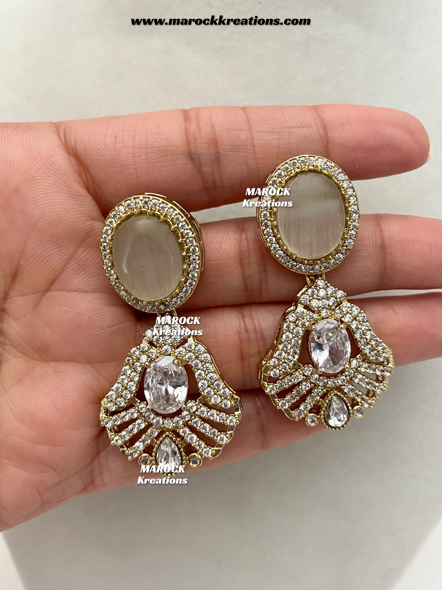 Salina Premium Quality Moissanite Kundan triple layer Necklace set