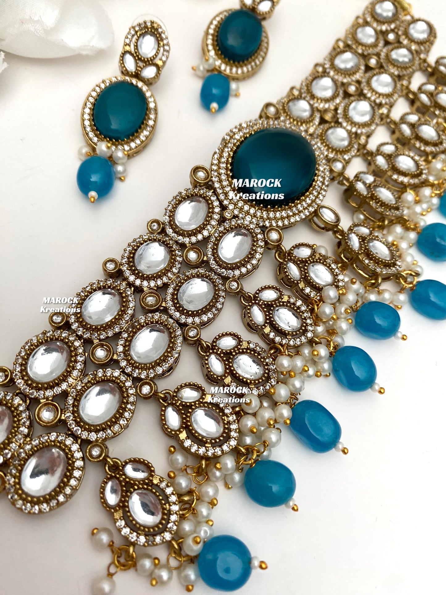 Danica Sabyasachi inspired Premium Quality Moissanite Kundan Statement Choker set