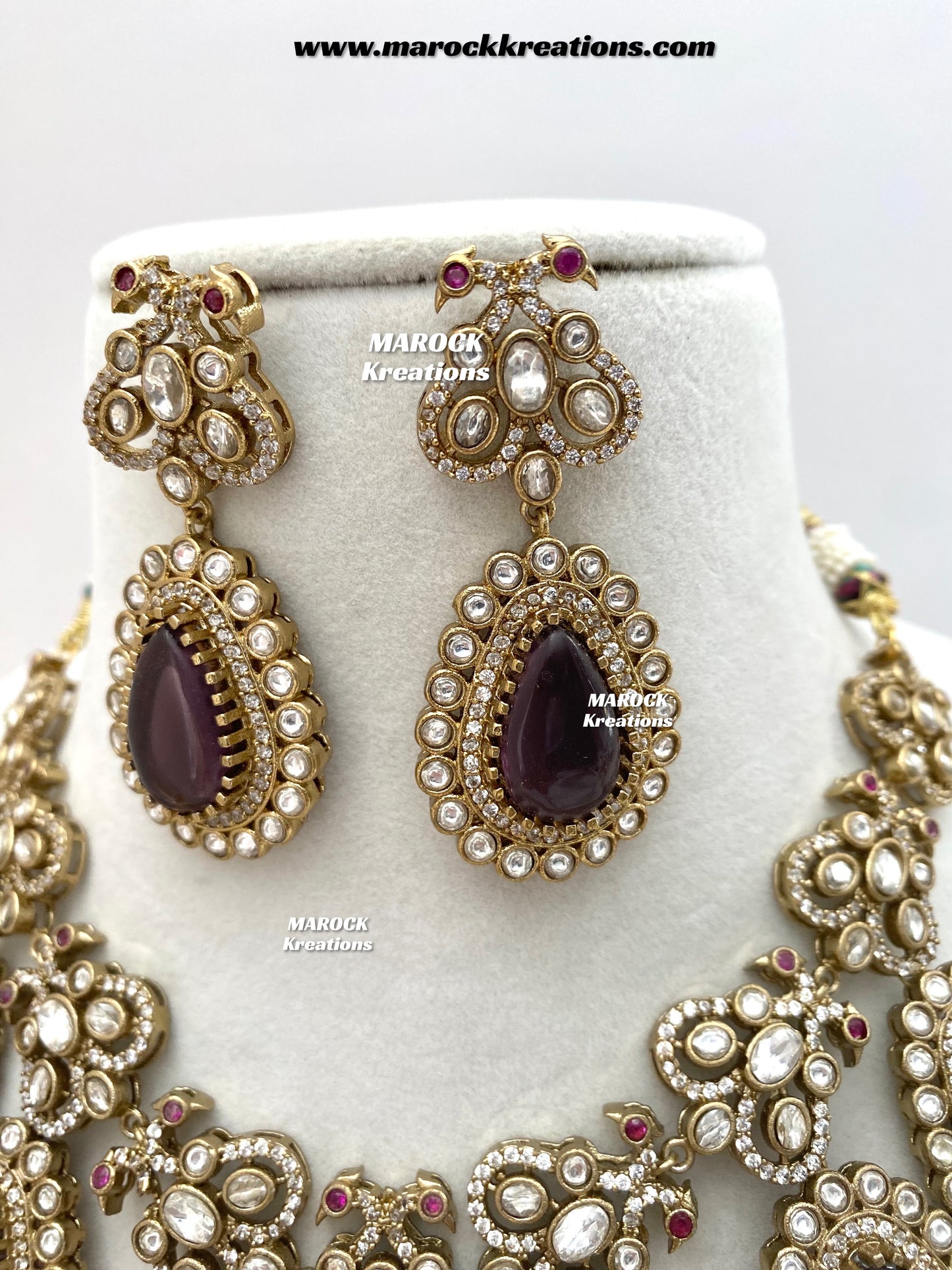 Roselina Sabyasachi inspired Premium Quality Moissanite Kundan Statement Necklace set