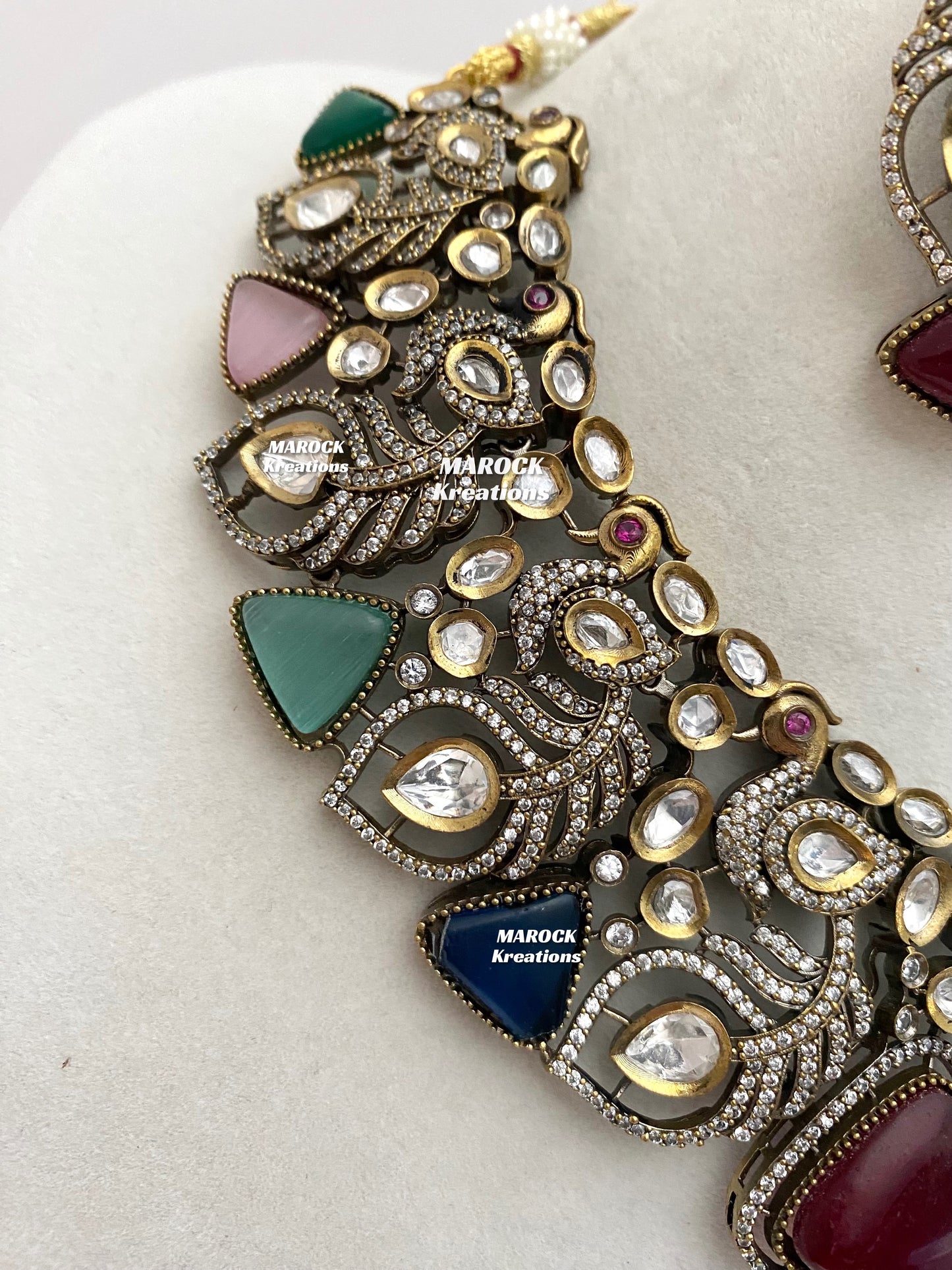 Anisha Sabyasachi inspired Premium Quality Moissanite Kundan Statement Necklace set