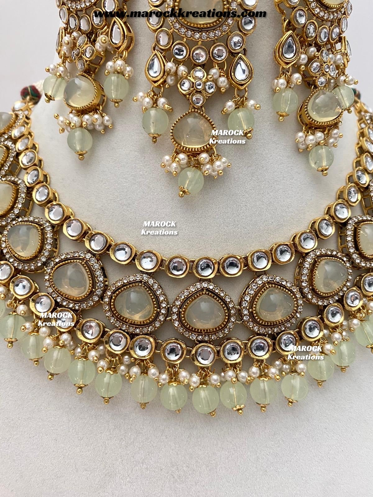 Harsha Premium Quality Kundan and Monalisa stone Statement Necklace set