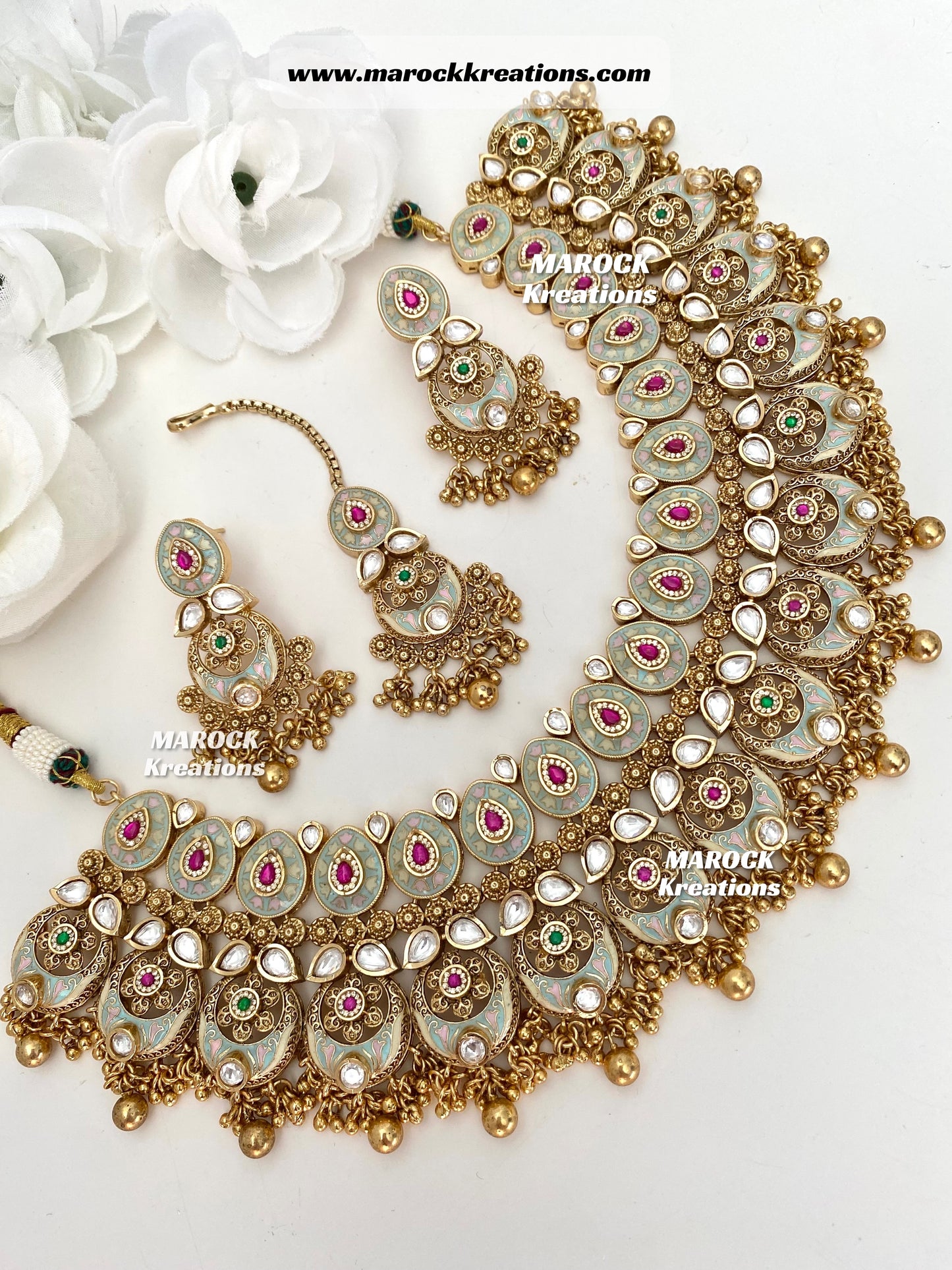 Tyani Inspired Premium Quality gold plated Kundan exclusive Necklace set