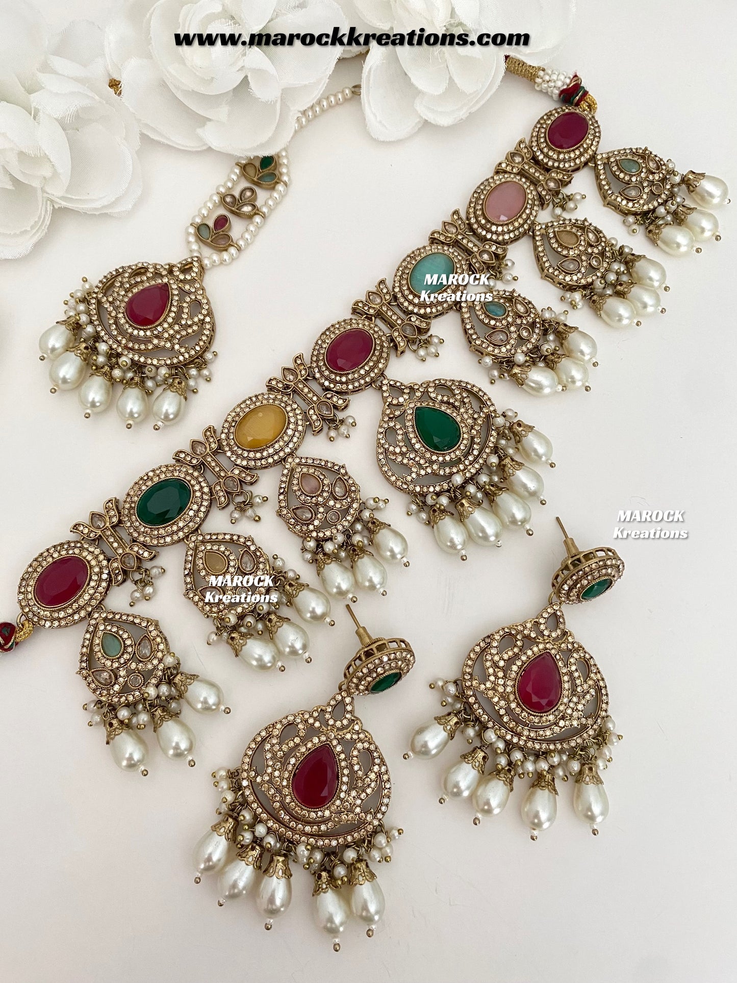 Yumna Polki statement Choker/Necklace set