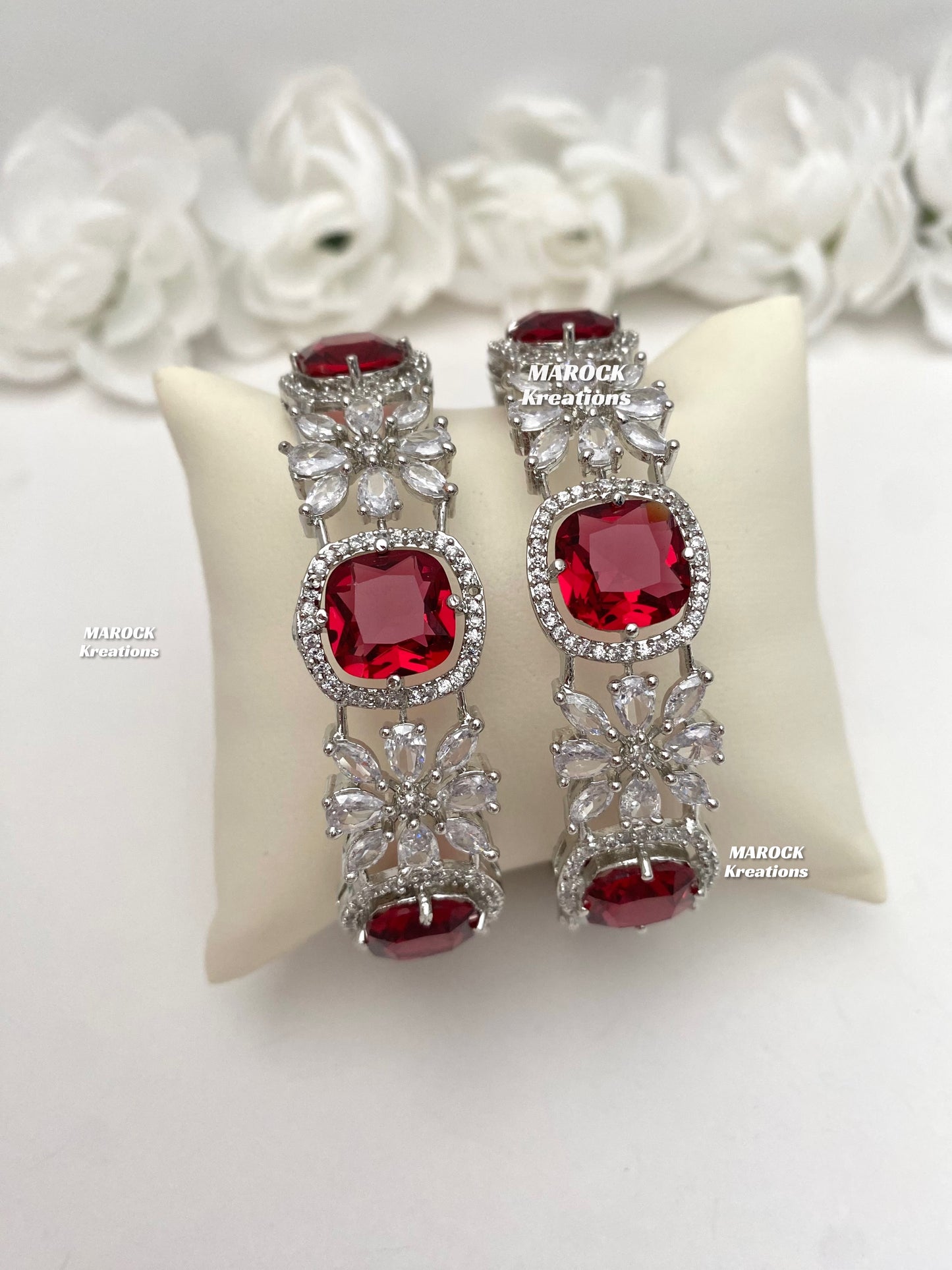 Rabail Silver American Diamond Bangles/Kade