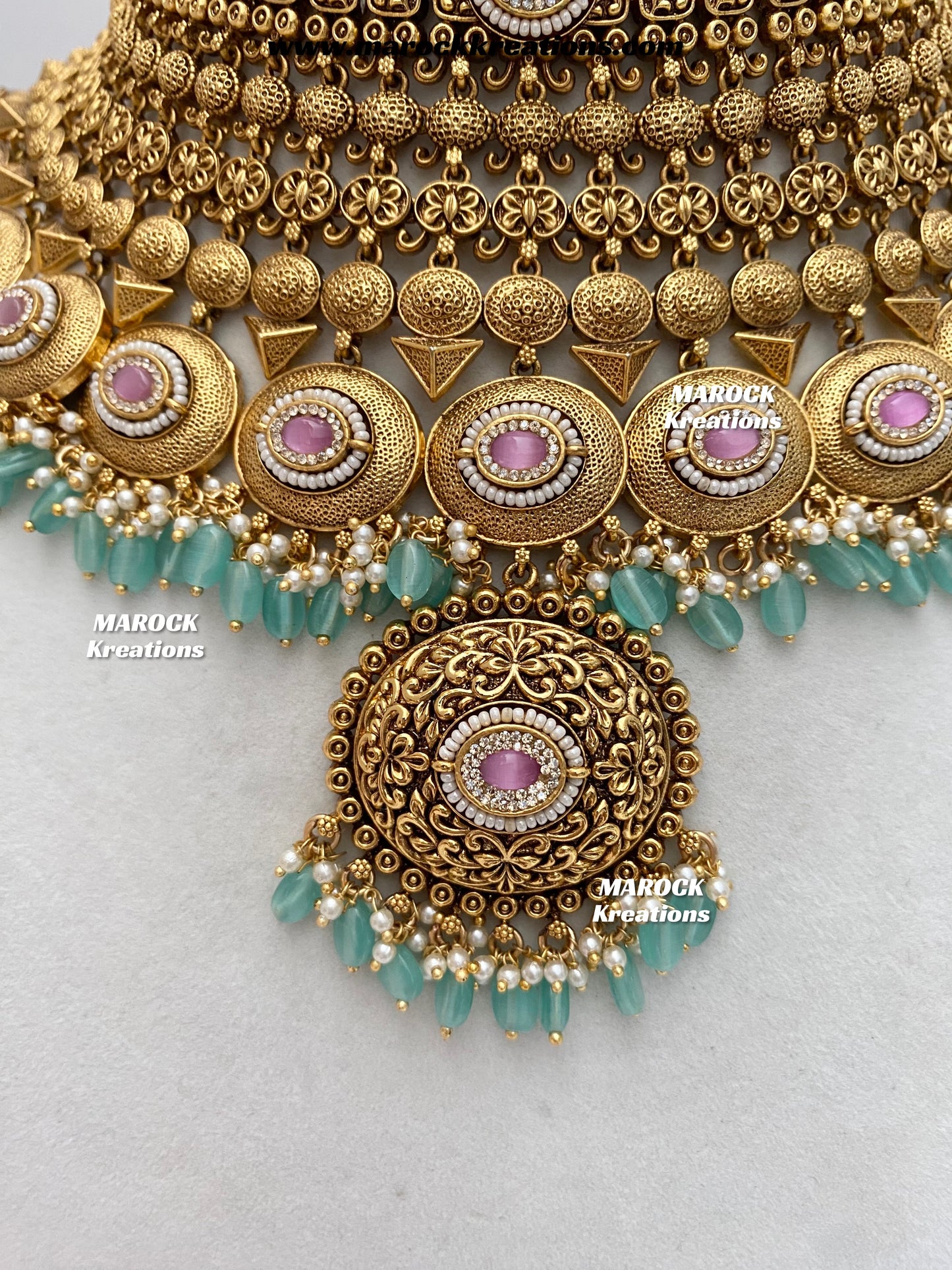 Aastha Premium Quality Gold Plated Bridal set