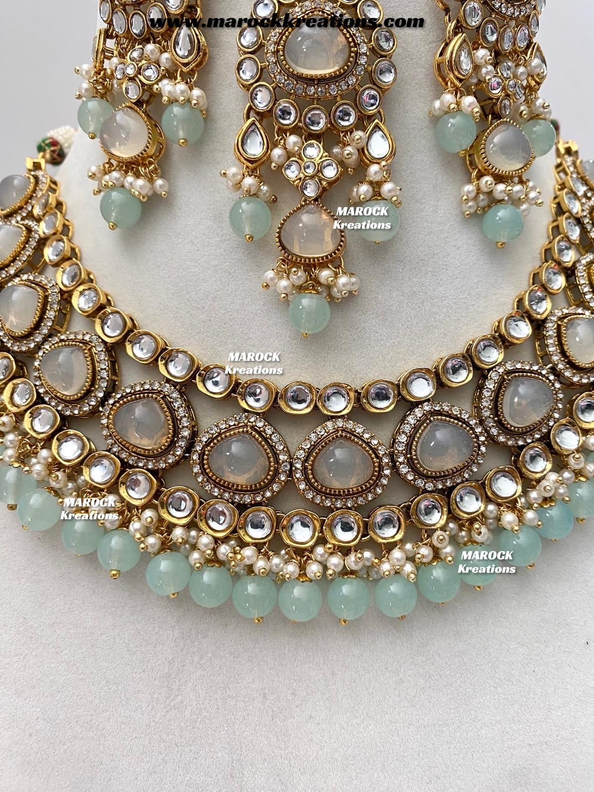 Harsha Premium Quality Kundan and Monalisa stone Statement Necklace set