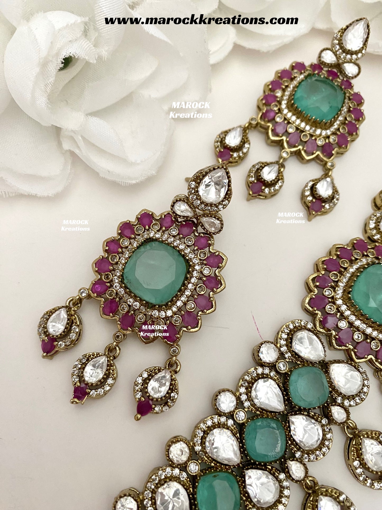 Vinny Premium Quality Moissanite Kundan Statement choker set