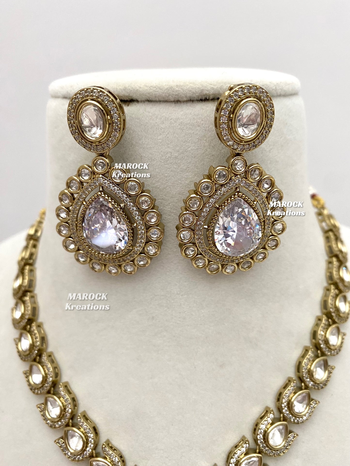 Camila Premium Quality Moissanite Kundan Necklace set