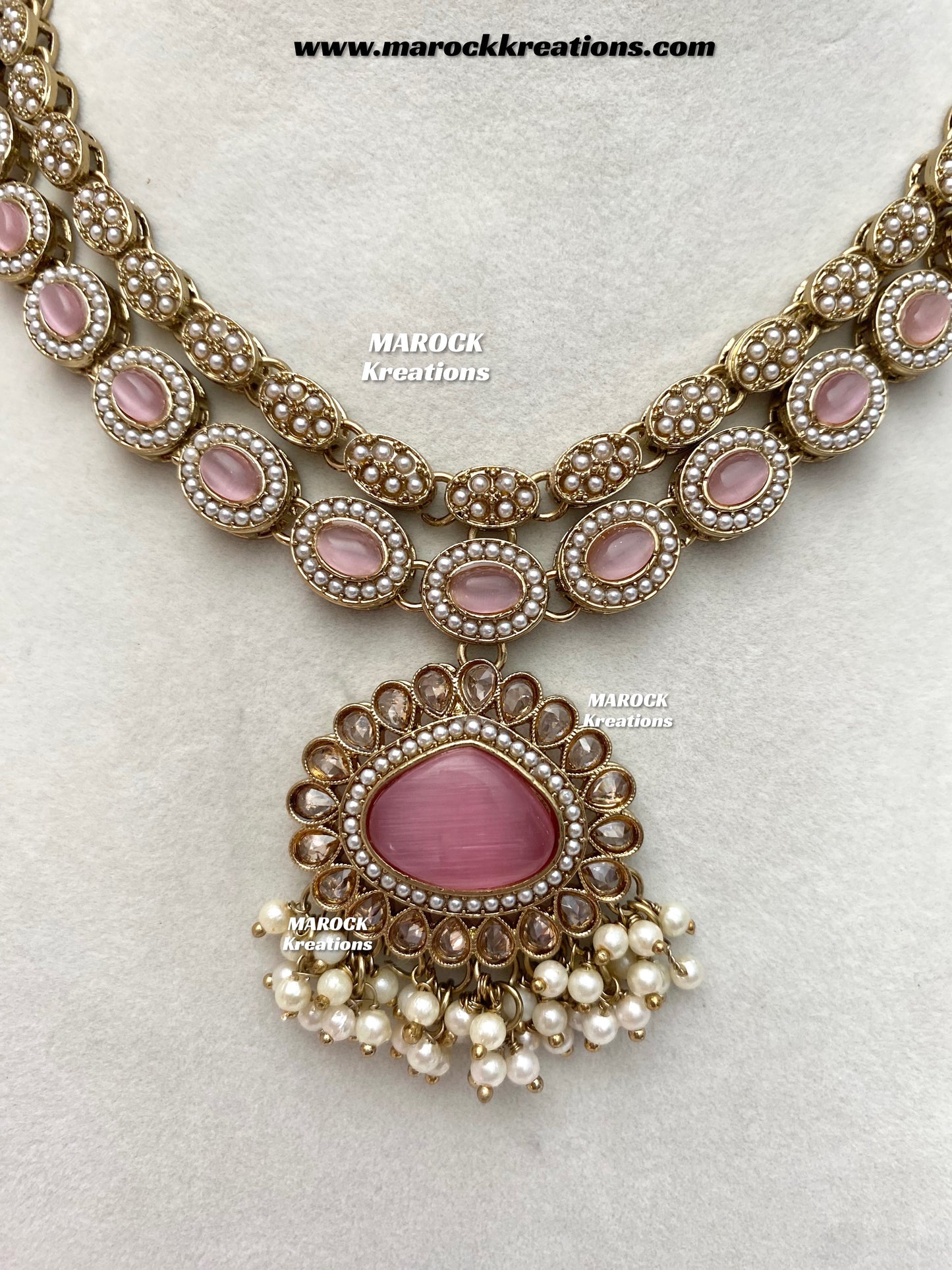 Nadira Kundan Polki double layer Necklace set