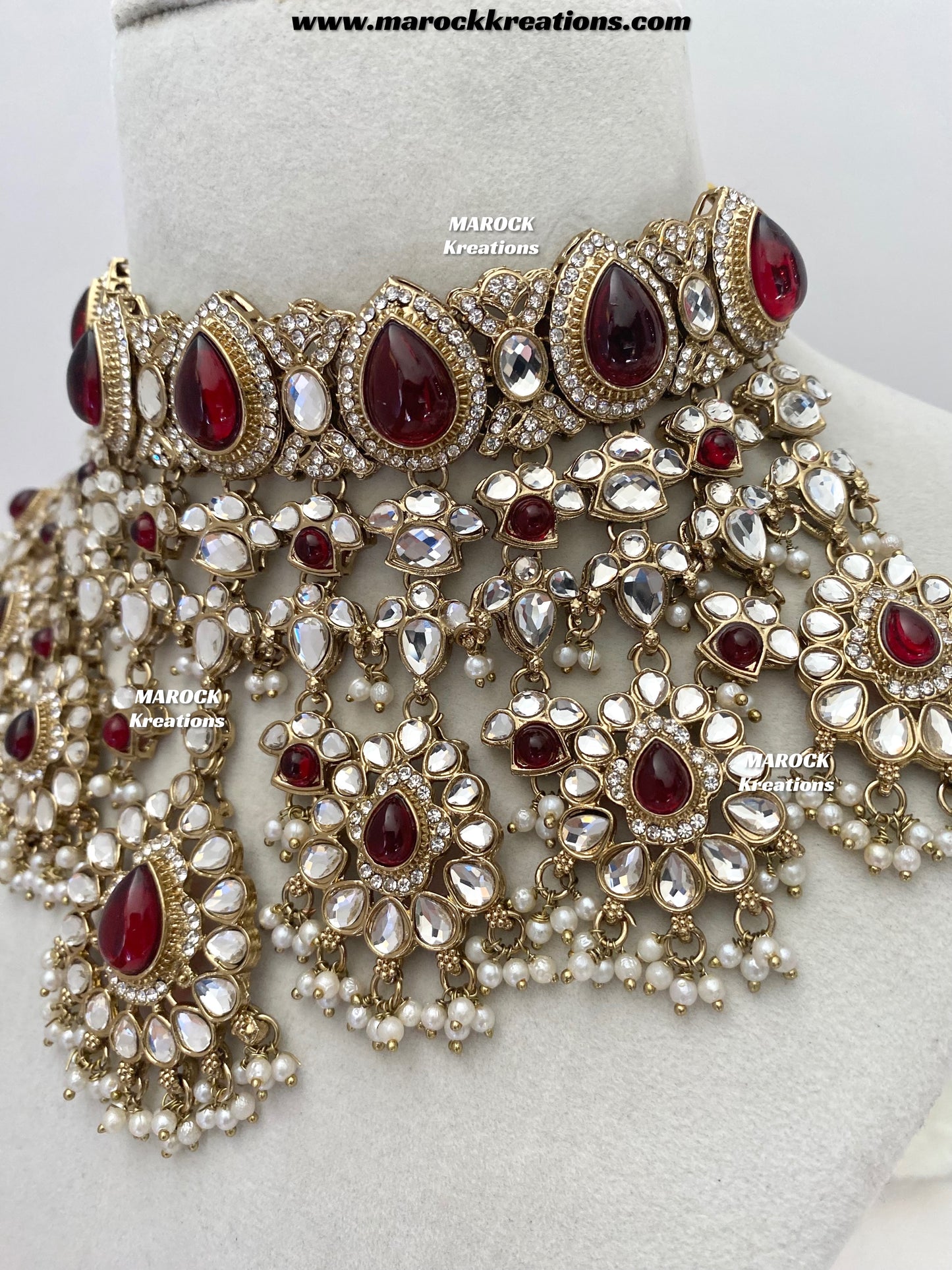 Lisha Uncut Polki Statement Necklace set/Bridal set