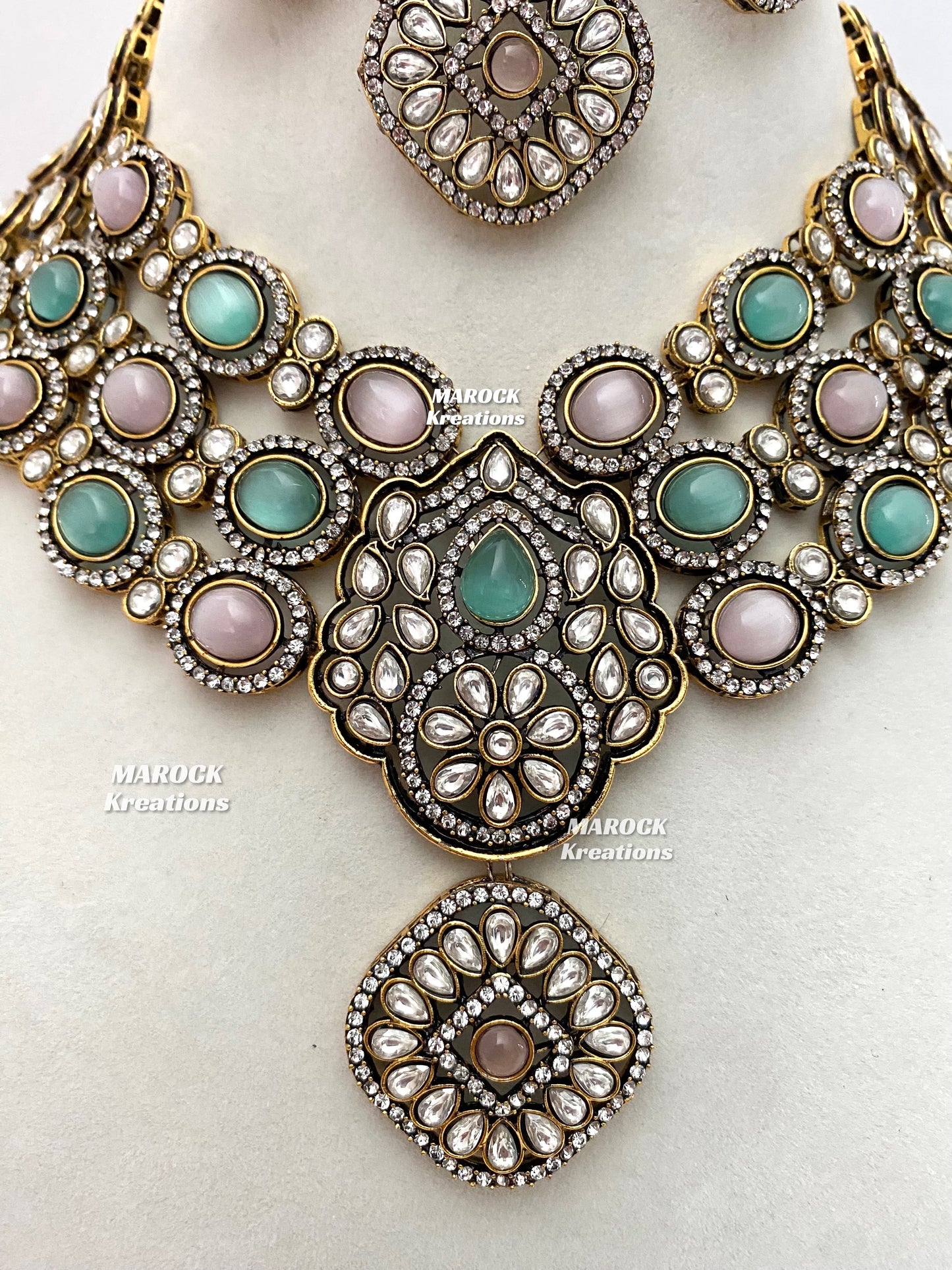 Jessie Tyani inspired Victorian Kundan Statement Necklace set