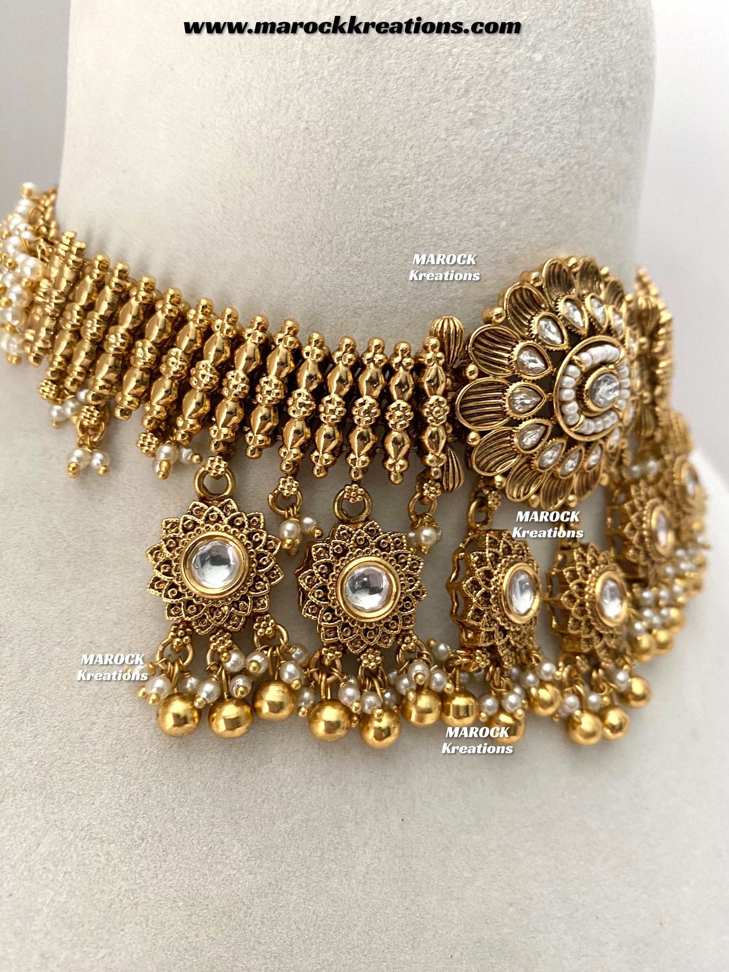 Premium Quality Gold Plated Kundan statement choker set
